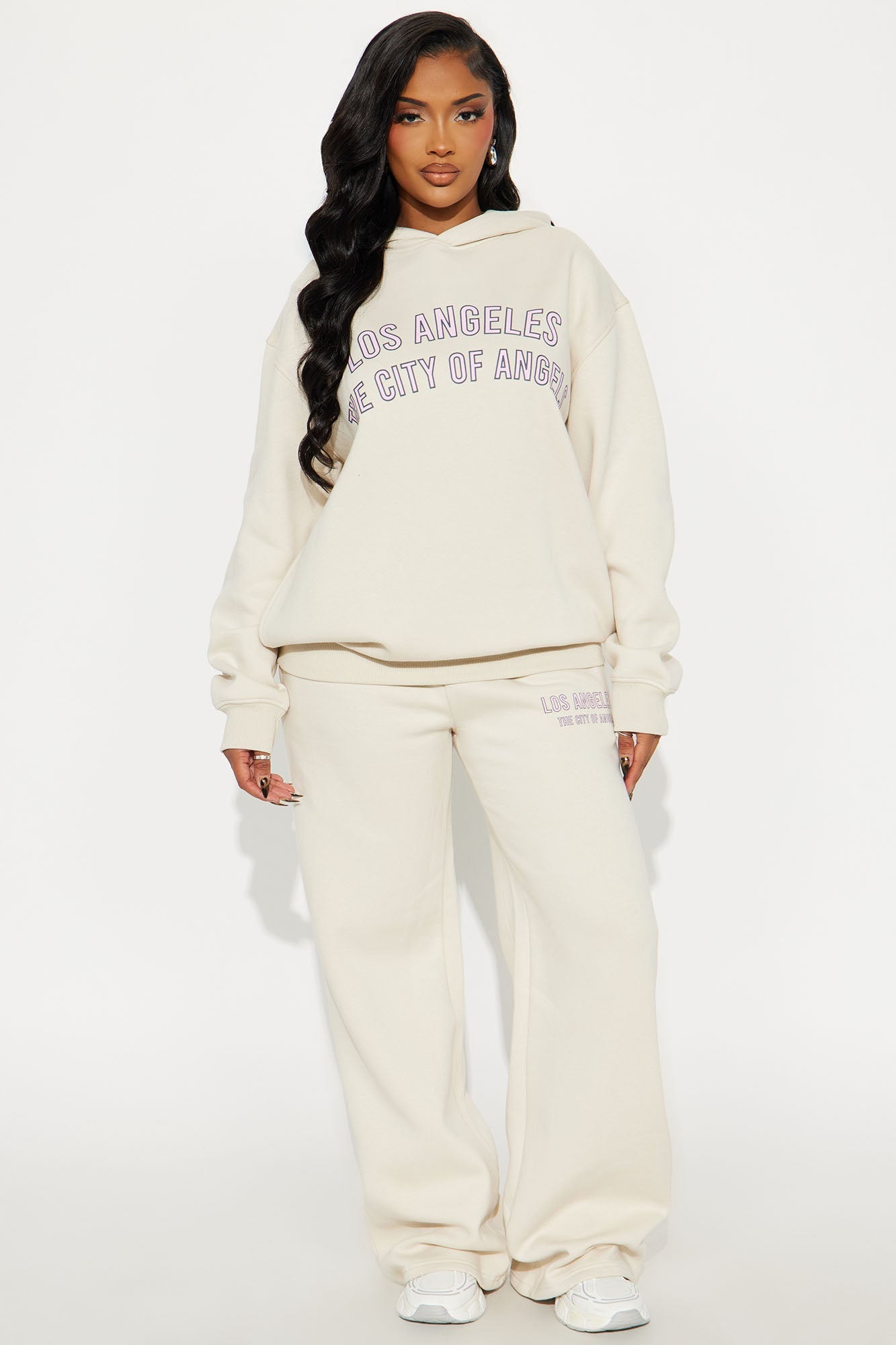 City Of Angels Fleece Pant Set - Taupe