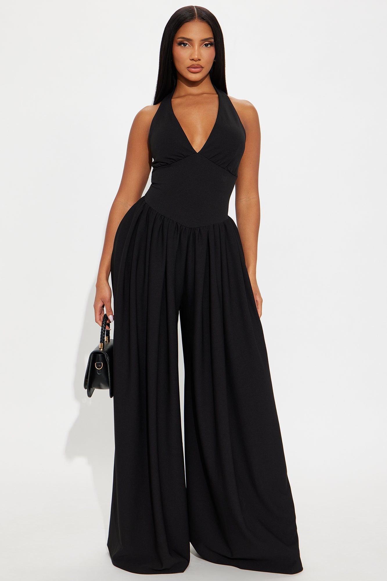 Lighter Than Air Crepe Wide Leg Jumpsuit - Black