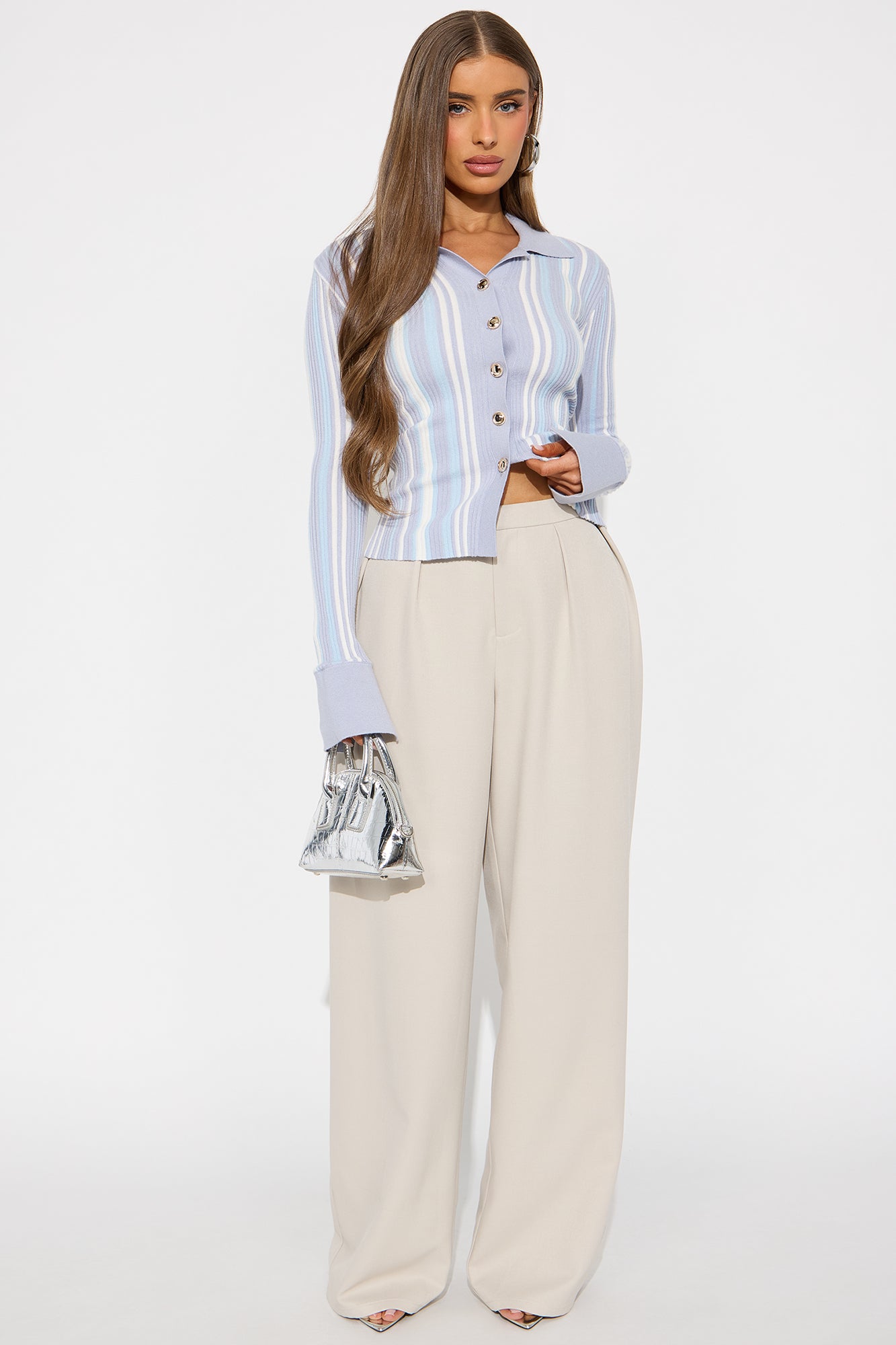 Close The Deal Wide Leg Trouser Pant 32″ - Stone