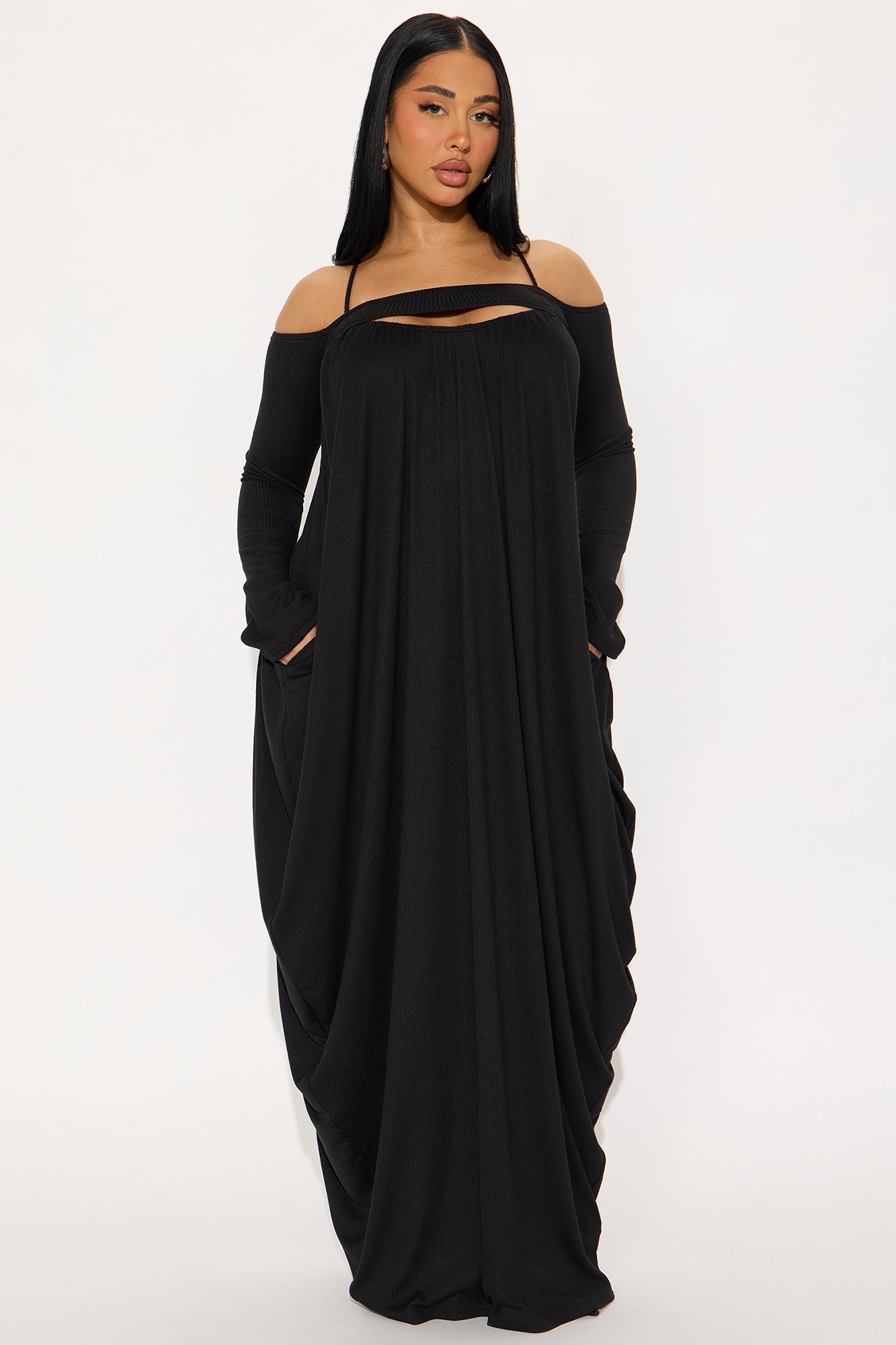 Between Us Maxi Dress Set - Black
