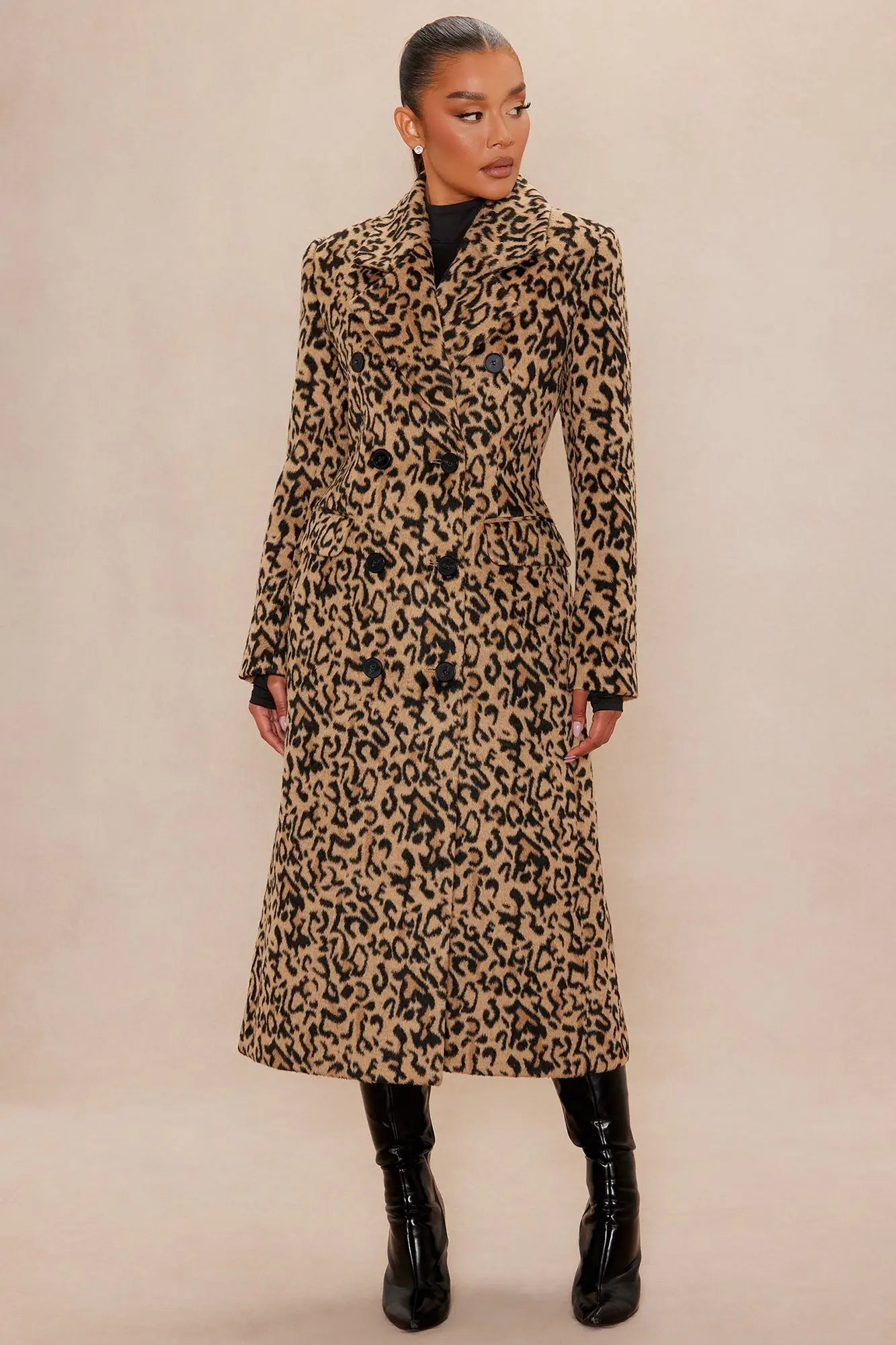 Tracee Wool Coat - Leopard