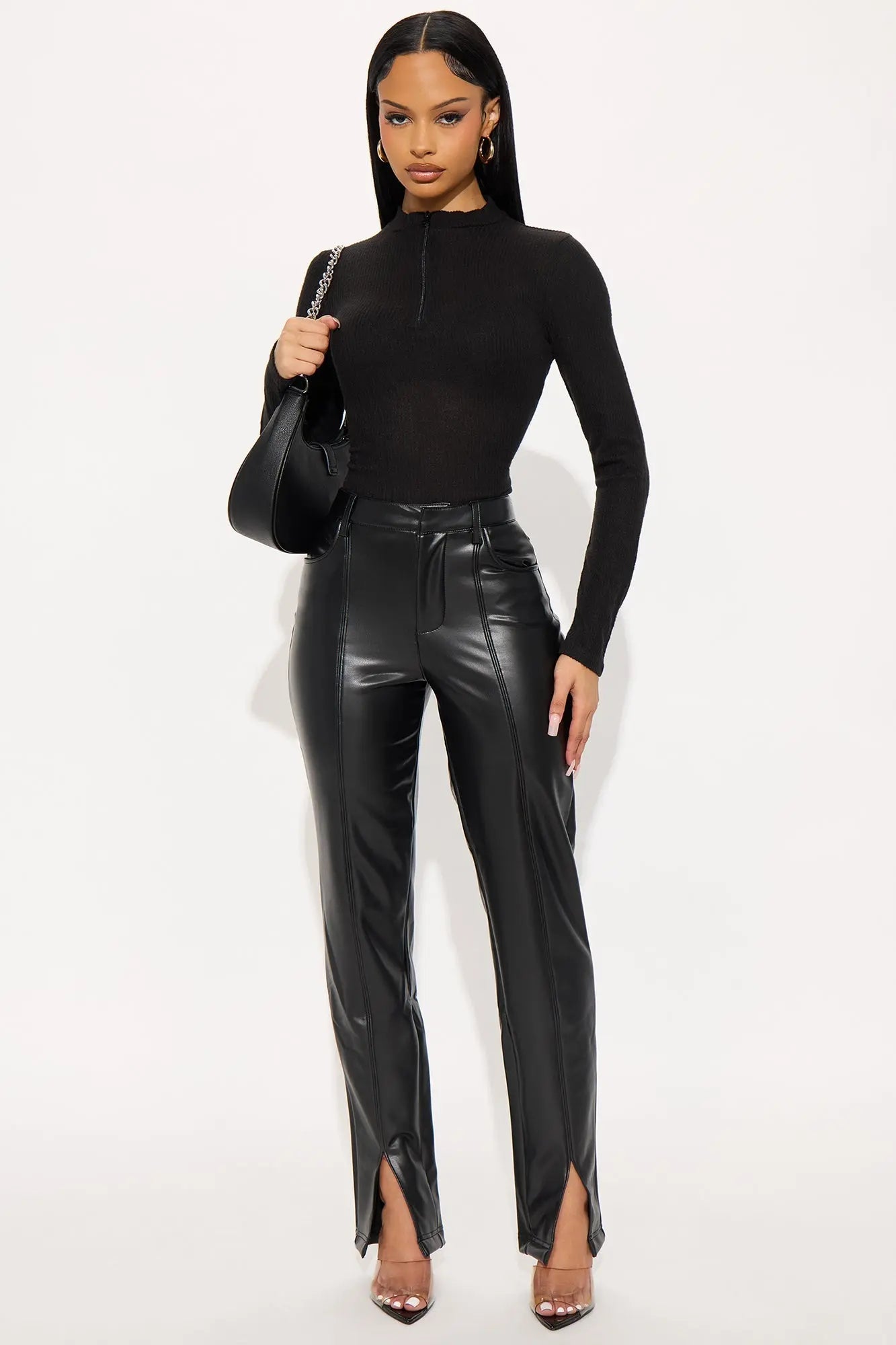 Mackenzie Faux Leather Pant - Black