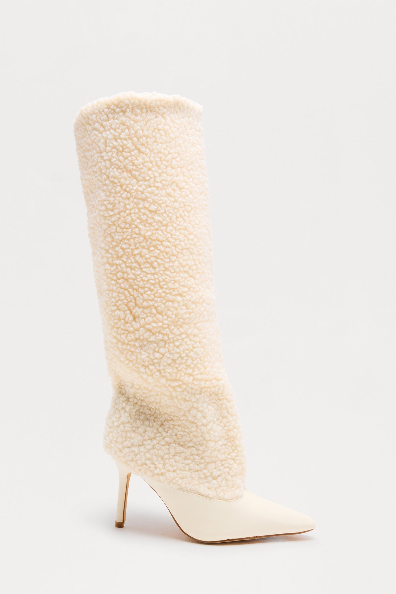 Winnipeg Sherpa Knee High Boots - Cream