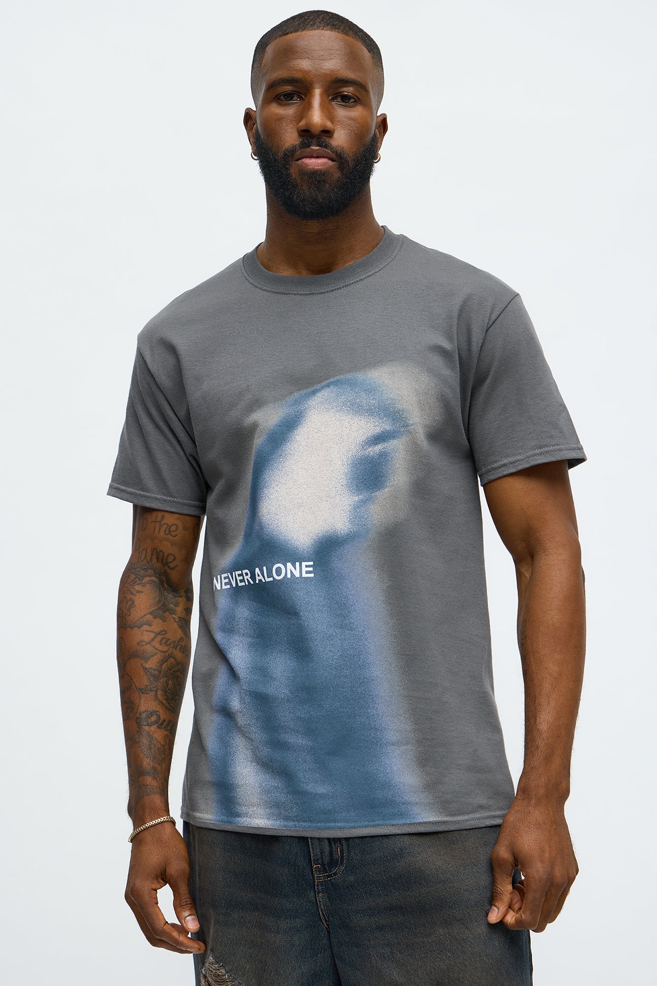 Never Alone Short Sleeve Tee - Charcoal