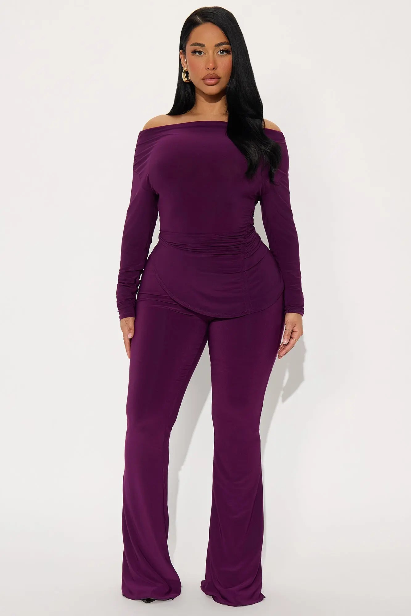 Caught In The Moment Pant Set - Eggplant
