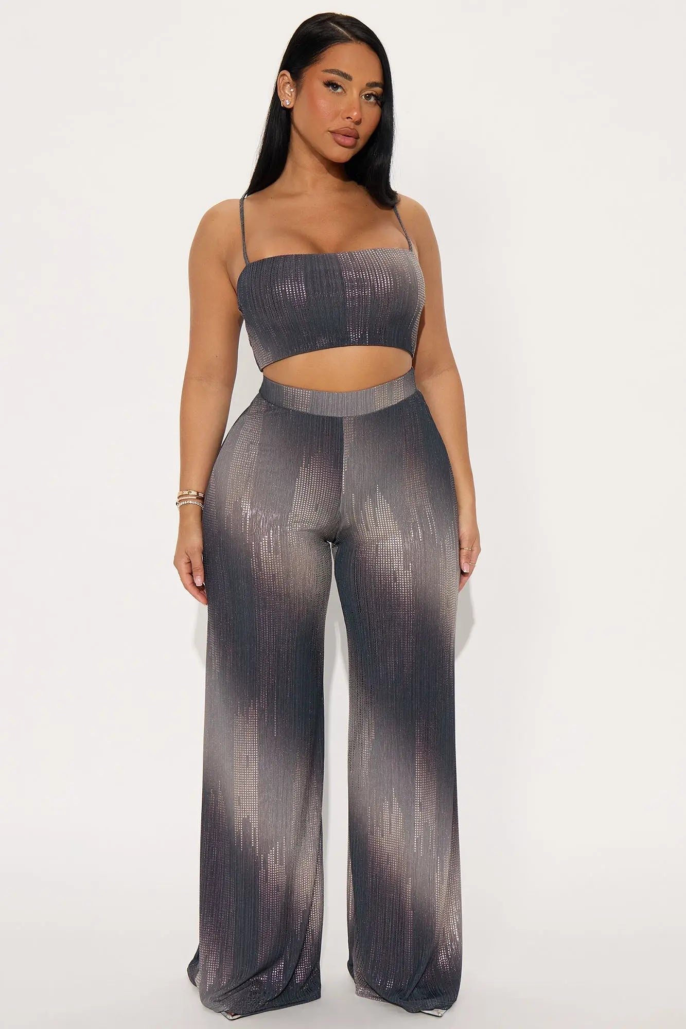 City Lights Metallic Pant Set - Black/combo