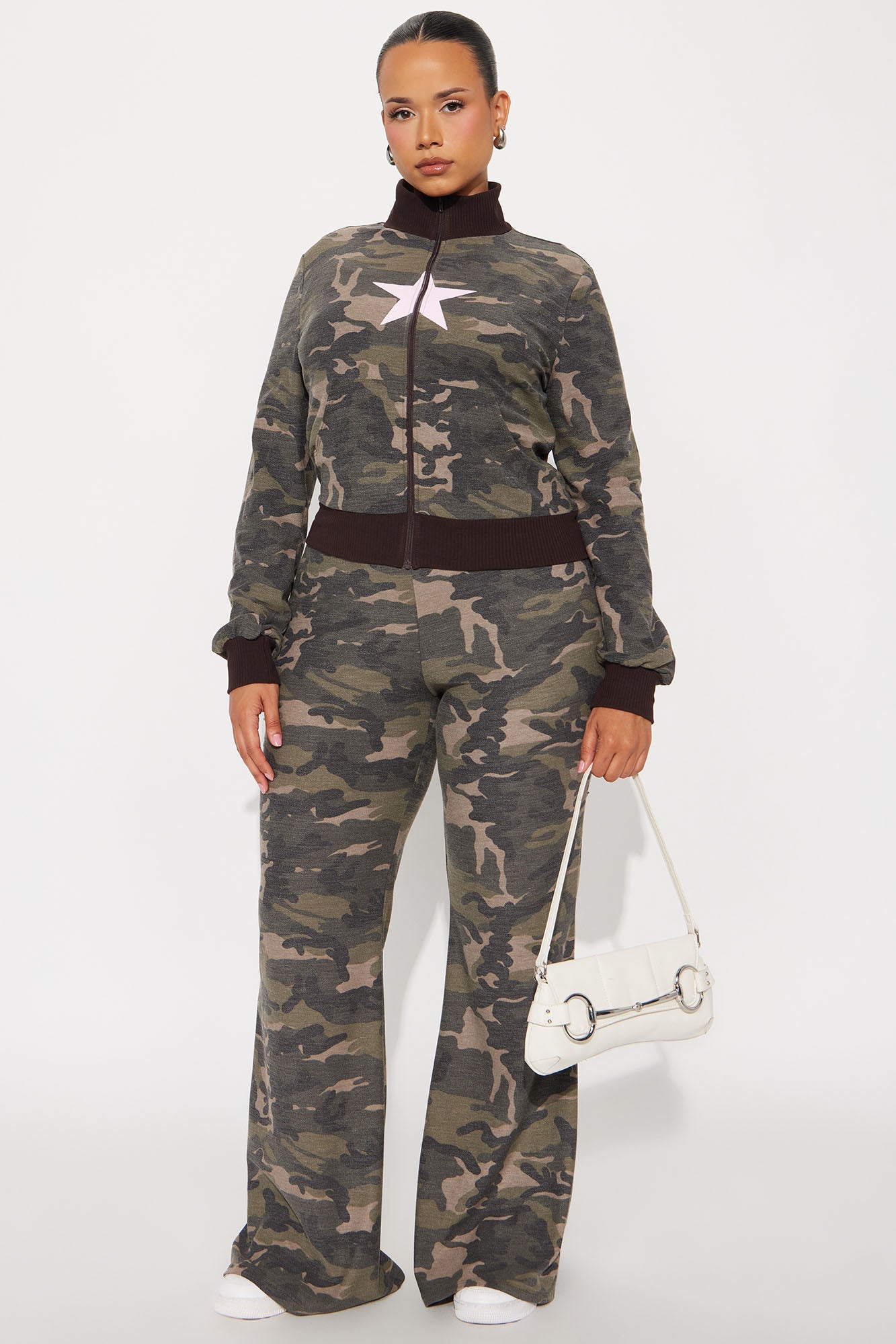 Kaylee Camo Pant Set - Olive/combo