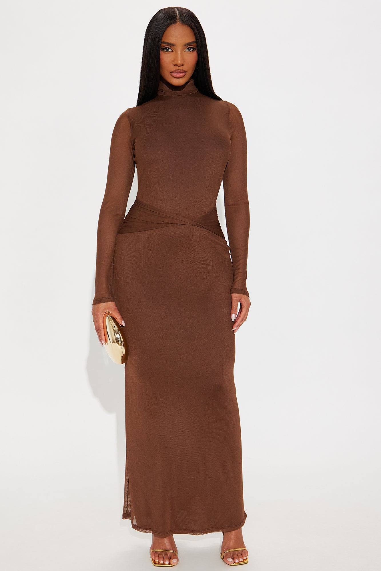Irresistibly Yours Backless Maxi Dress - Chocolate