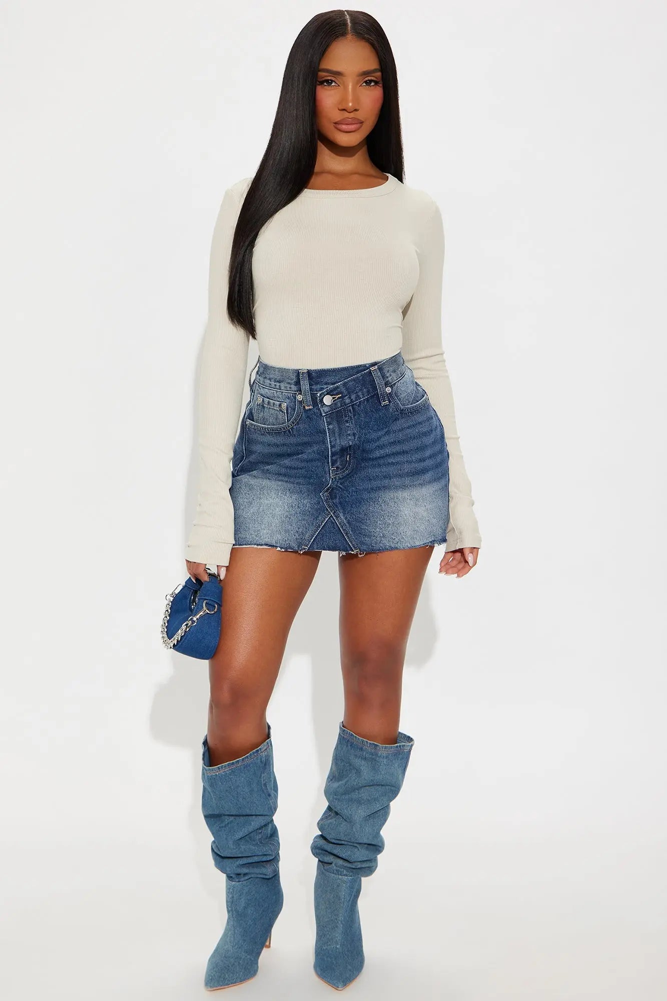 Kendall Denim Mini Skirt - Dark Wash