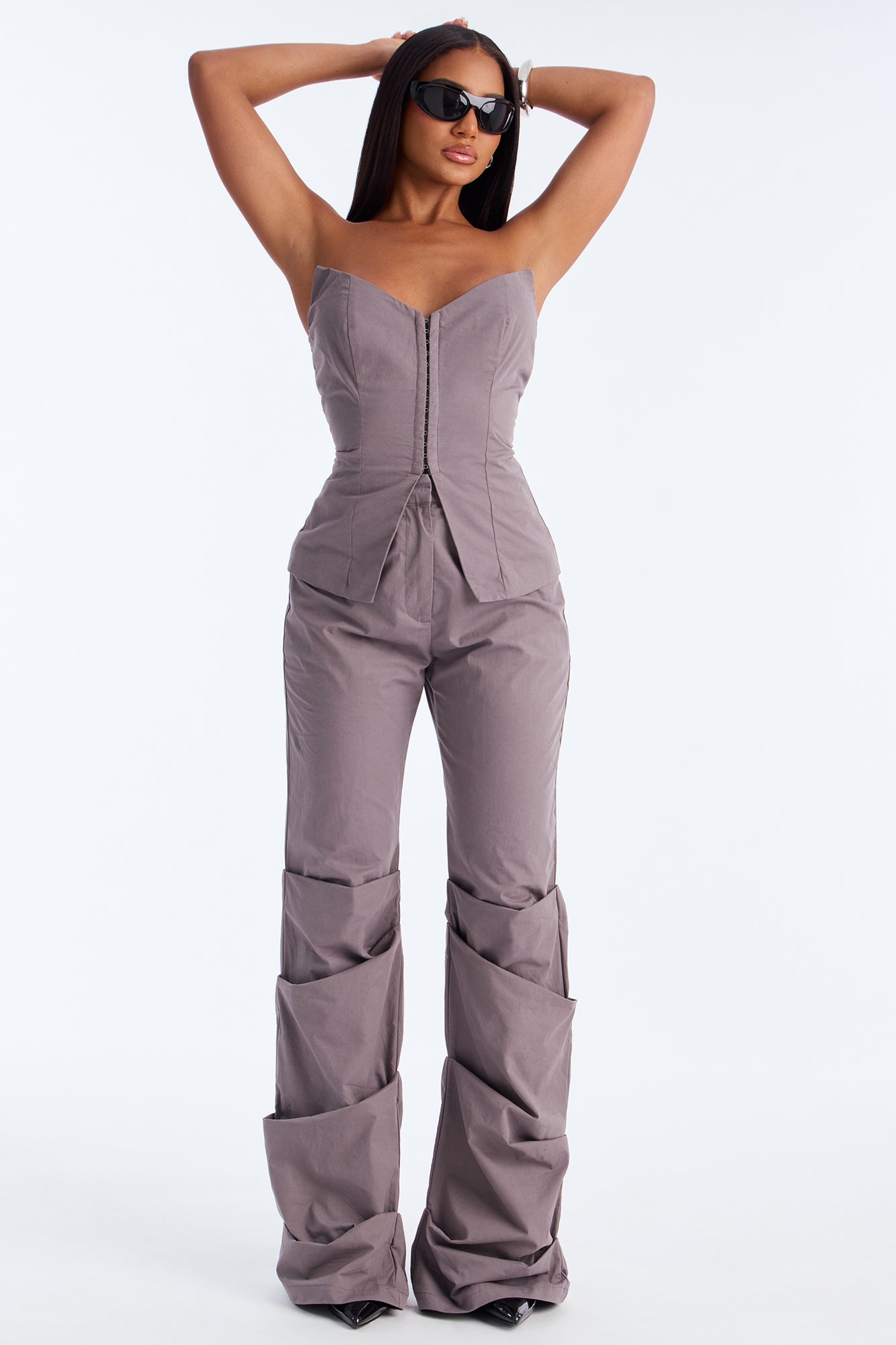 Boss Formation Corset Pant Set - Charcoal