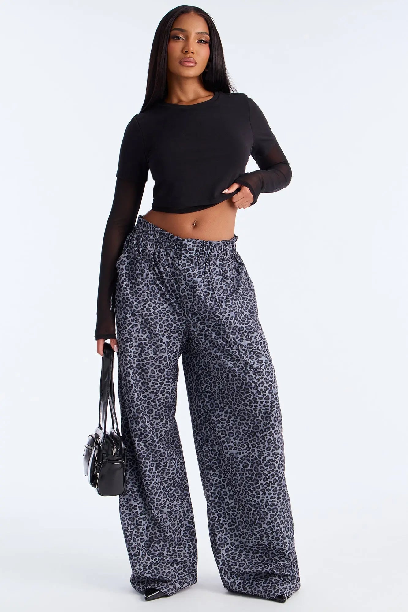 Do What You Will Leopard Pant - Charcoal/combo