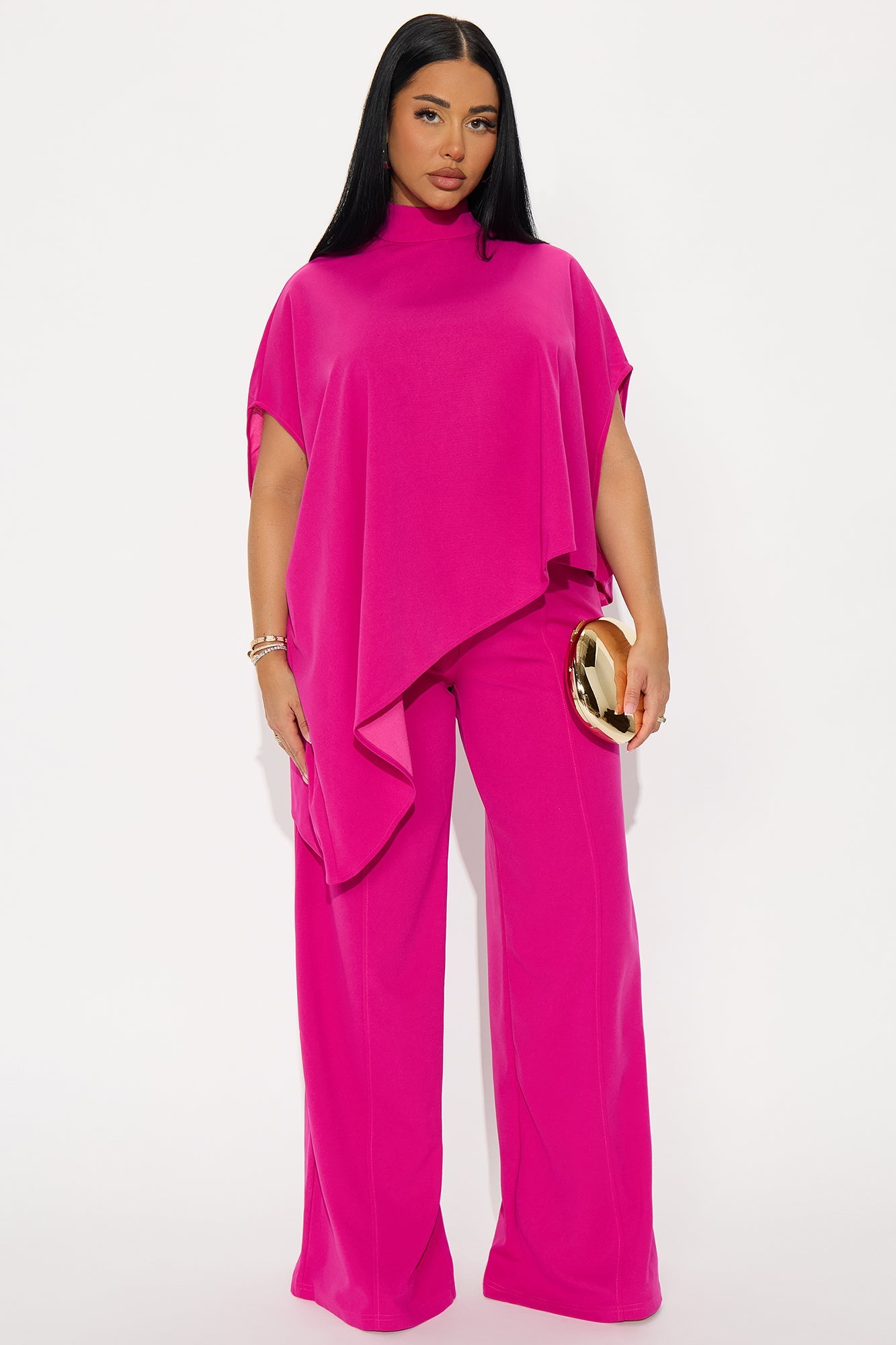 Diana Draped Pant Set - Magenta