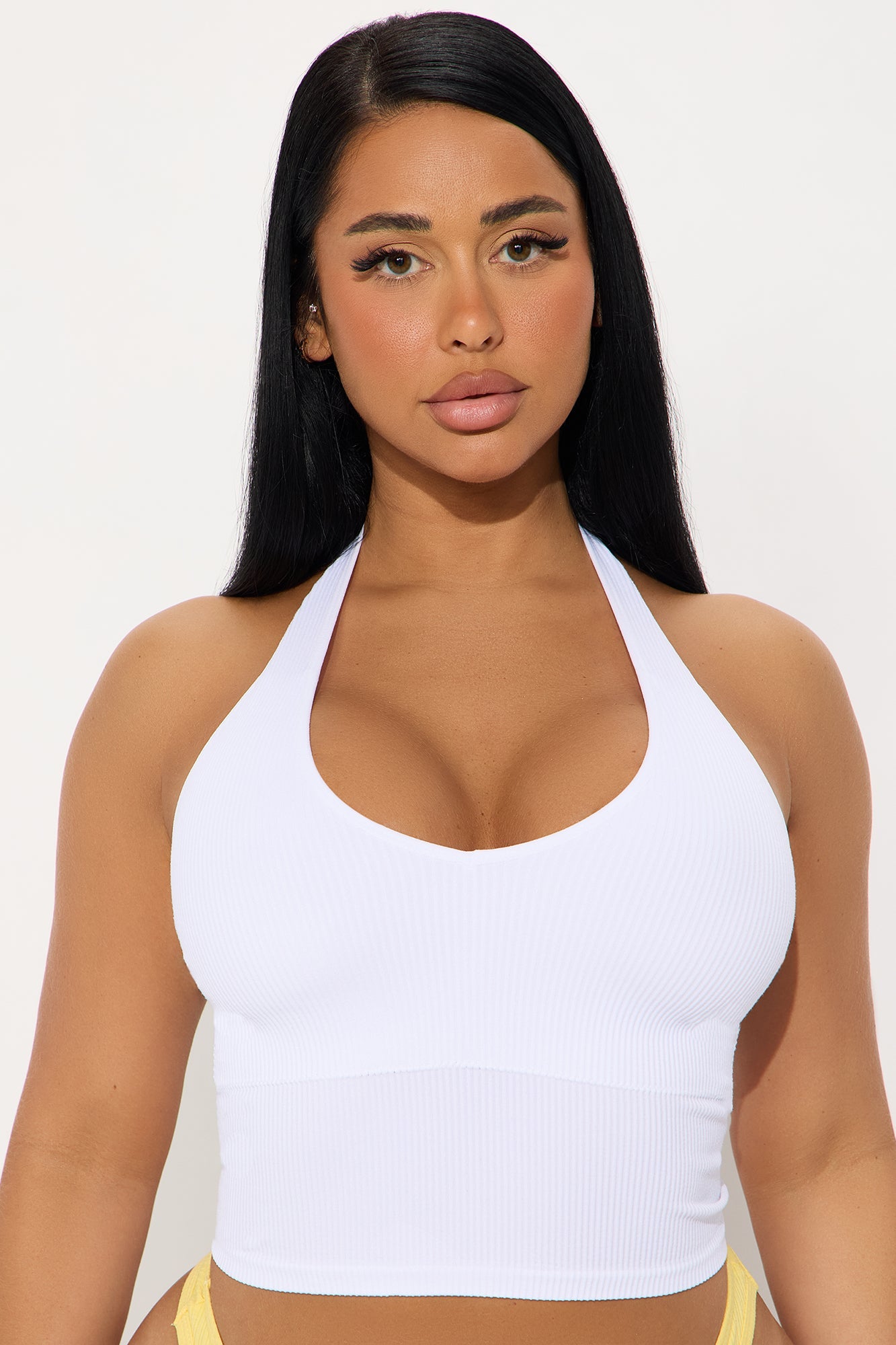 Seamless Halter Bralette - White