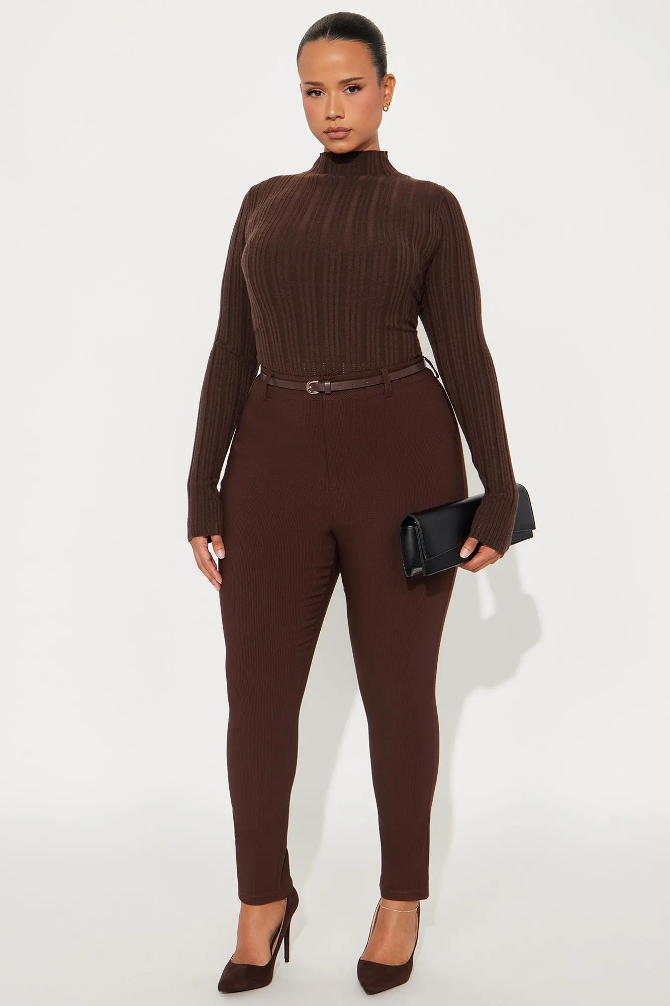 Keep It Up Plaid Pants - Chocolate/Combo