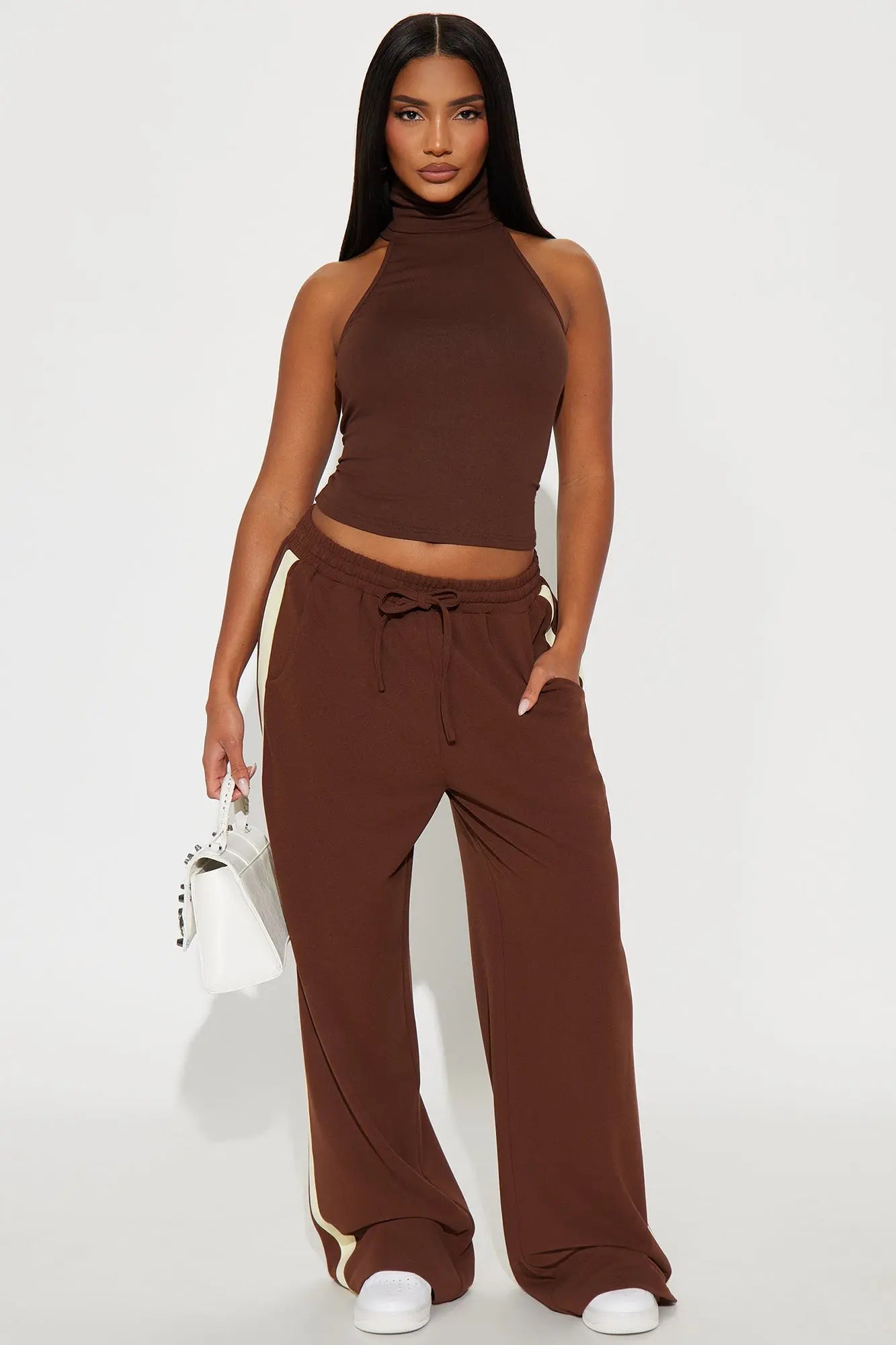 Point Of View Track Trouser Pant - Brown/combo