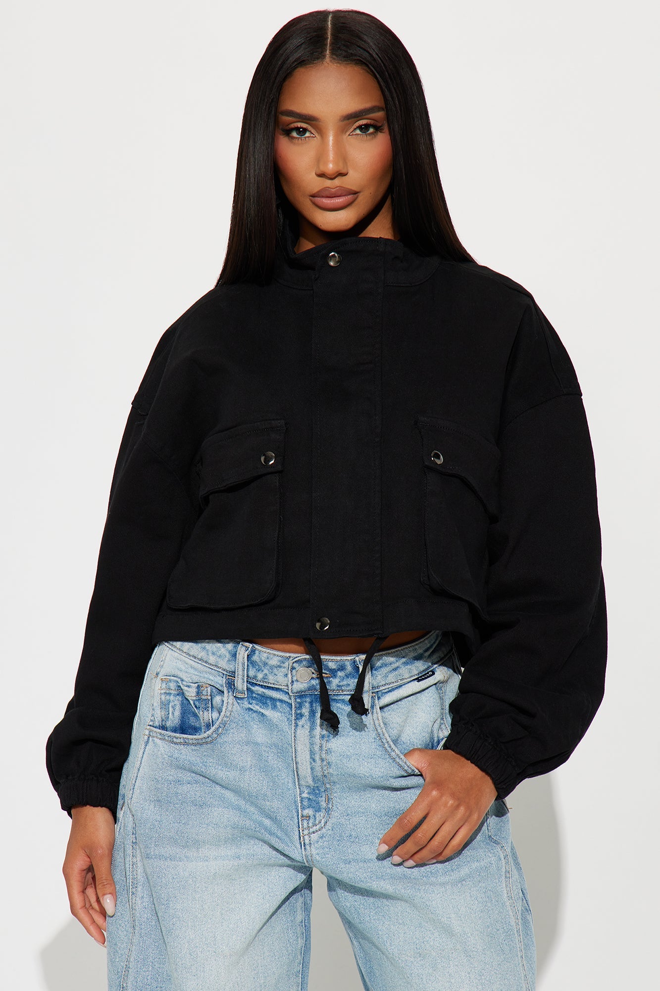 Edge Of Town Twill Bomber Jacket - Black
