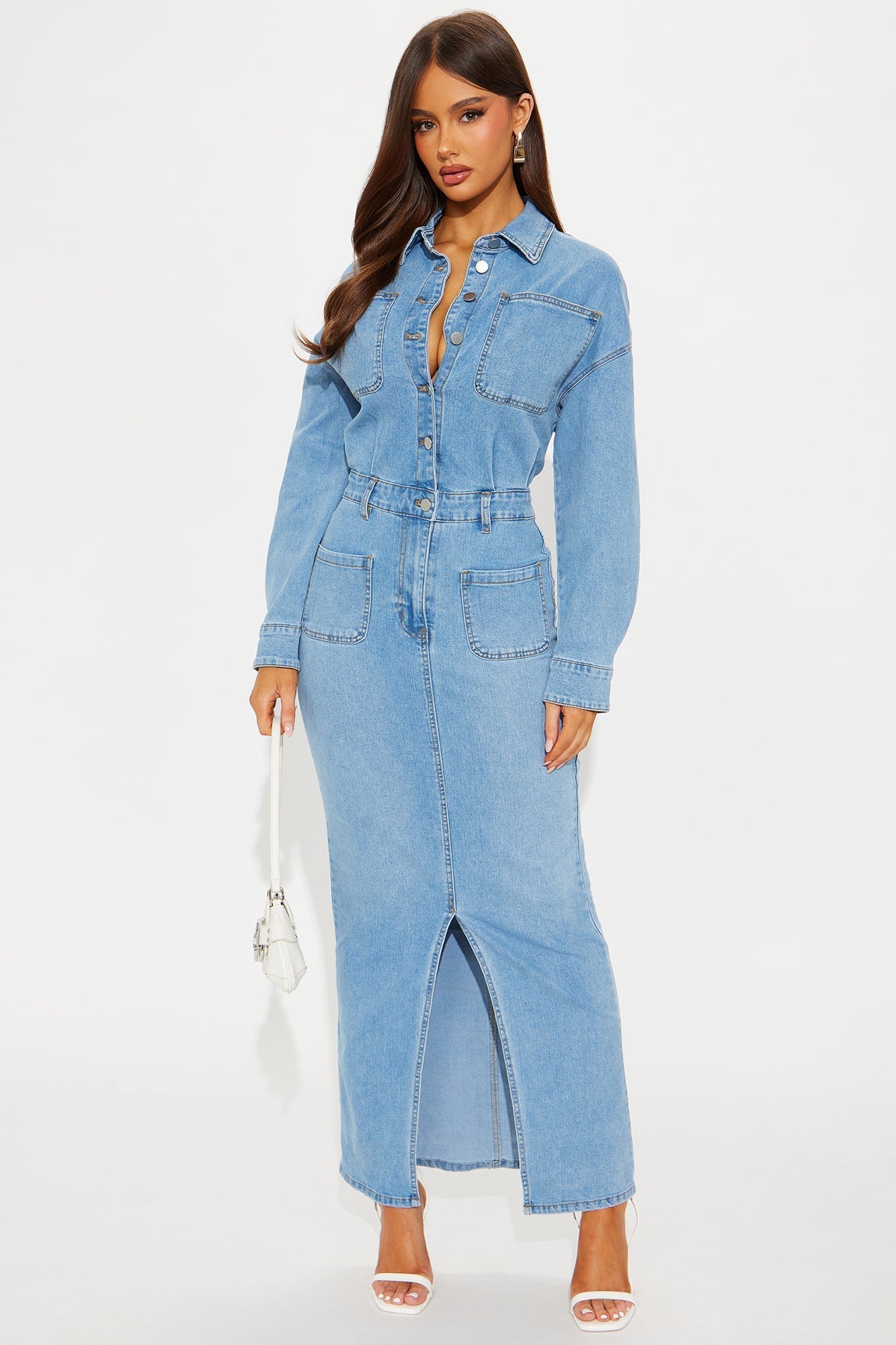 Pretty Probs Denim Maxi Dress - Denim