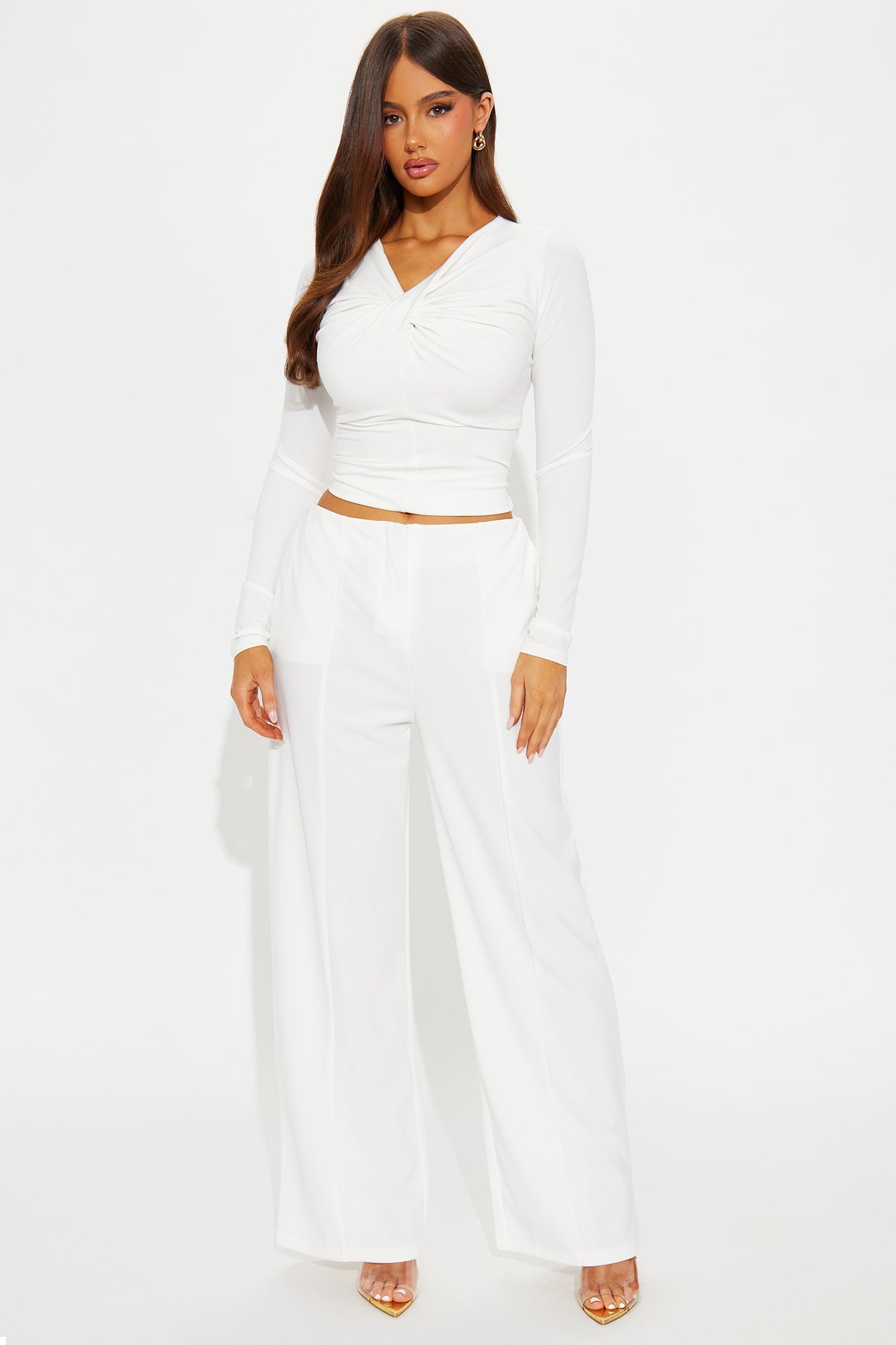 On A Conference Call Wide Leg Trouser Pant 31 - Off White