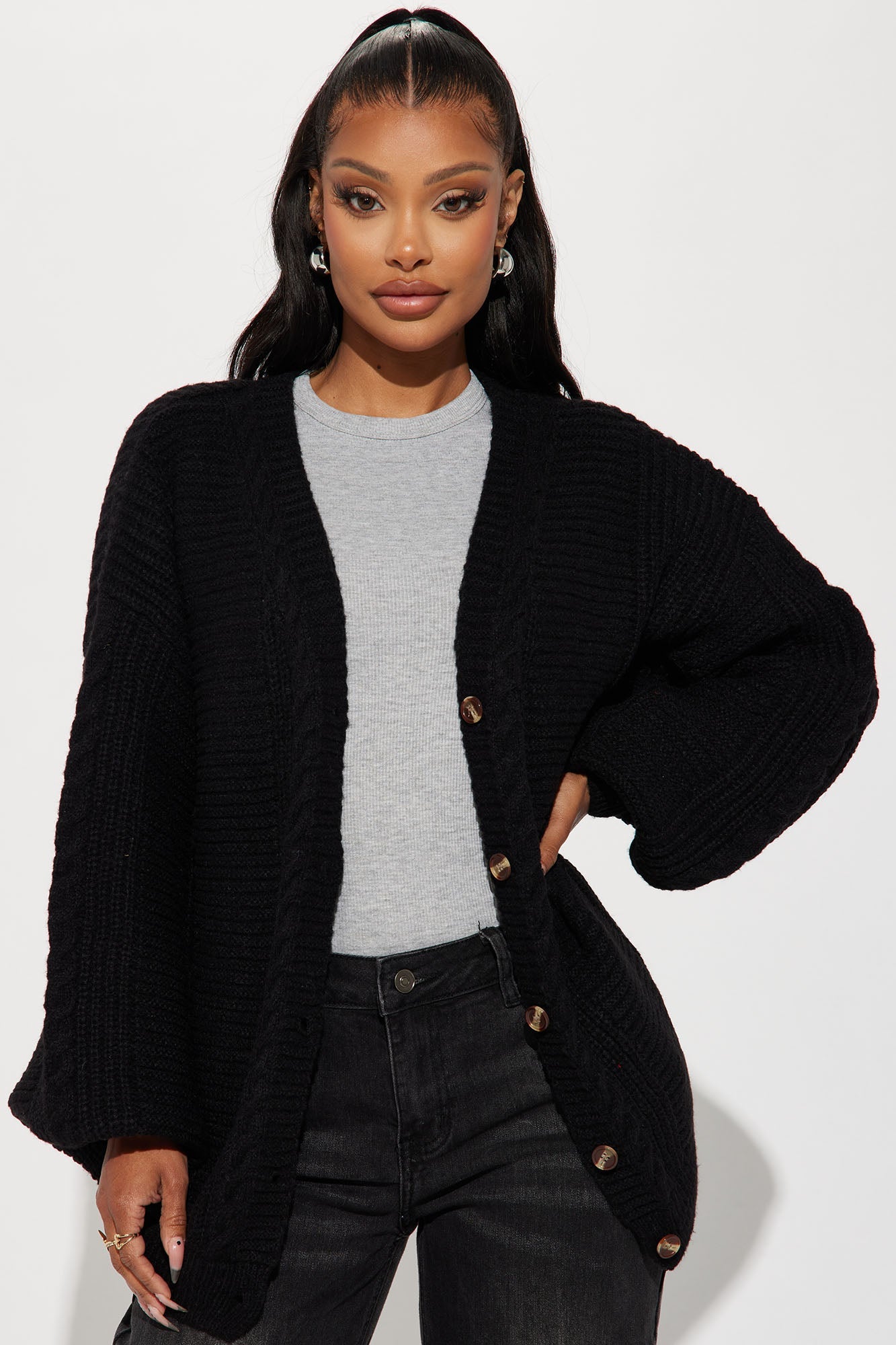 Couch Convo Cardigan - Black