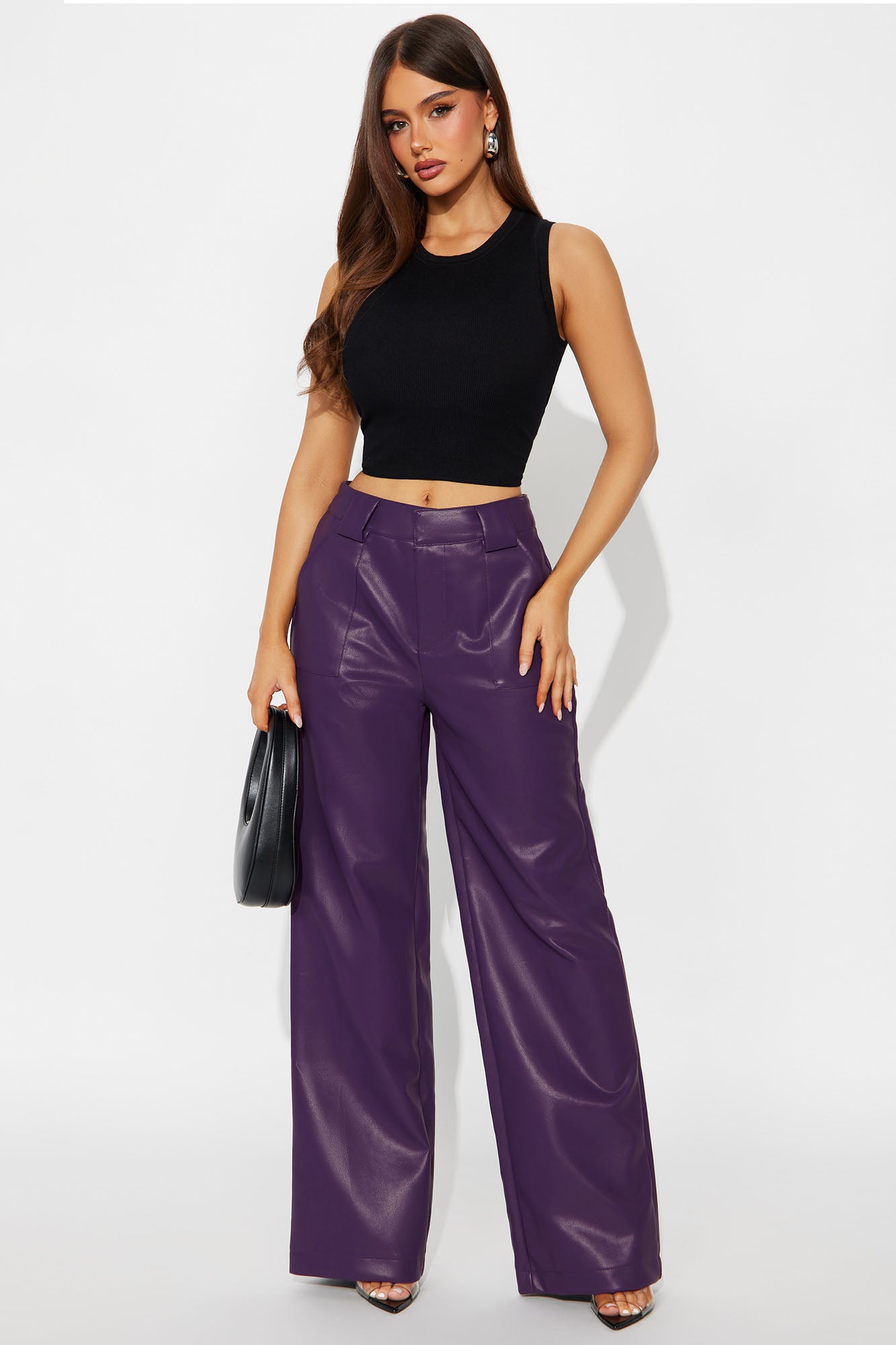 Tailored For You Faux Leather Pant - Purple