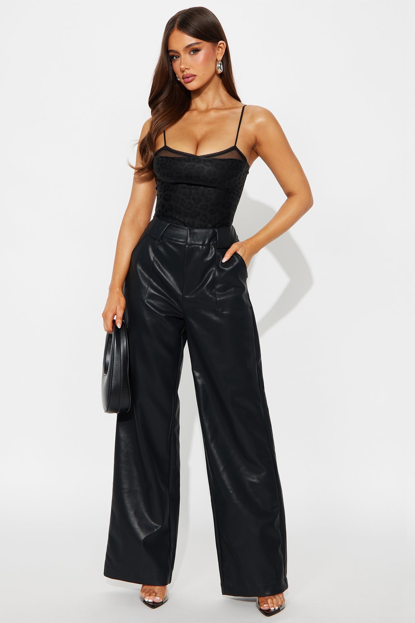 Tailored For You Faux Leather Pant - Black