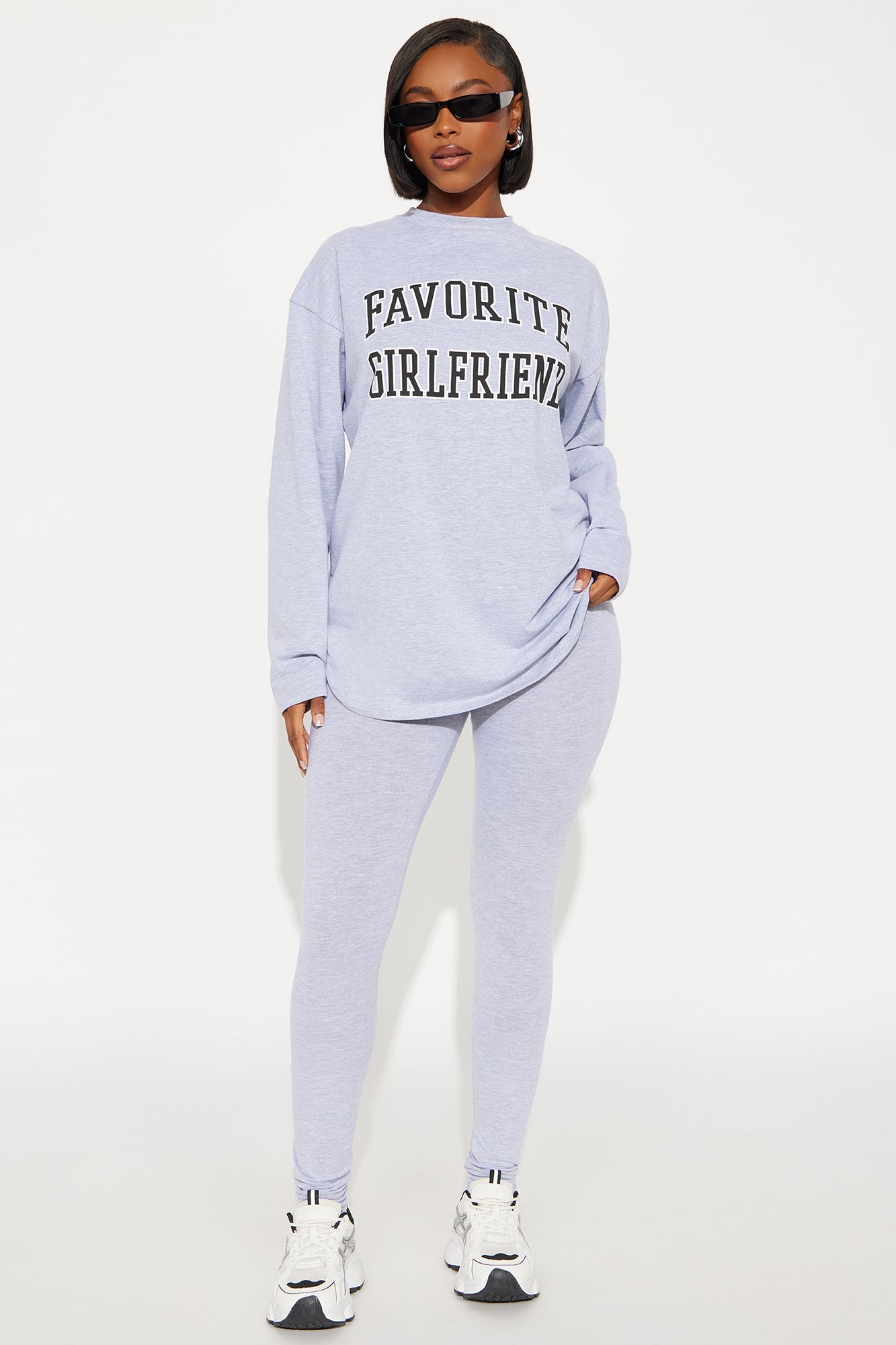 Favorite Girlfriend Legging Set - Heather Grey