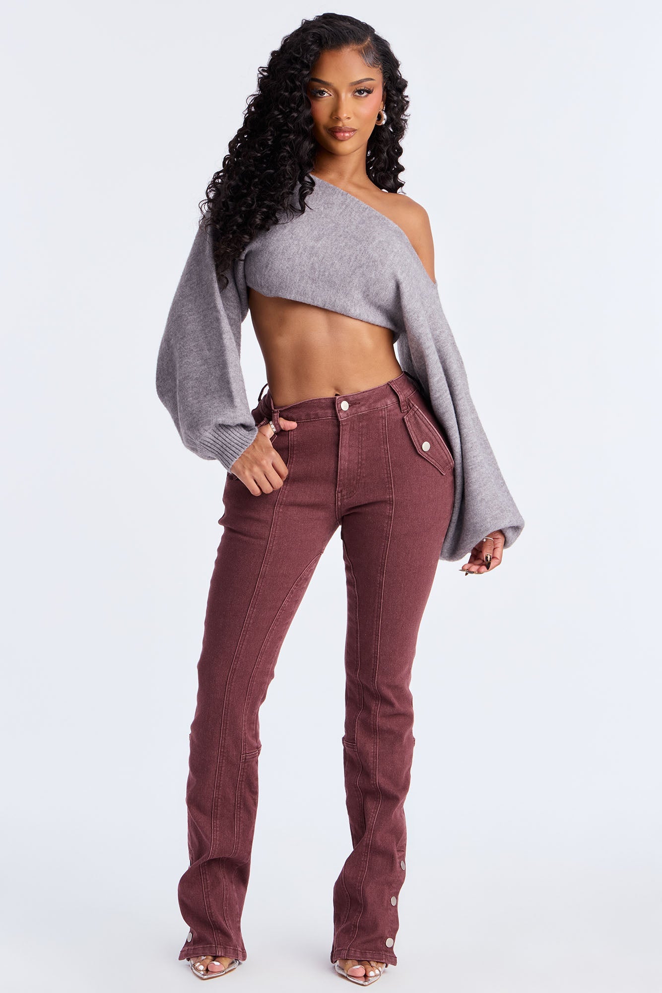 Chasin' You Mineral Wash Pant - Burgundy