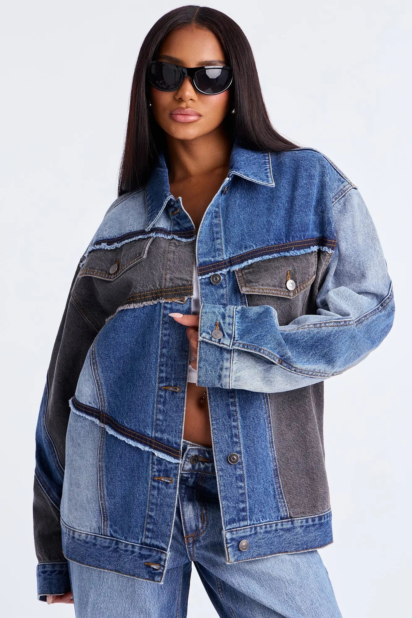 All That Reconstructed Denim Jacket - Medium Wash