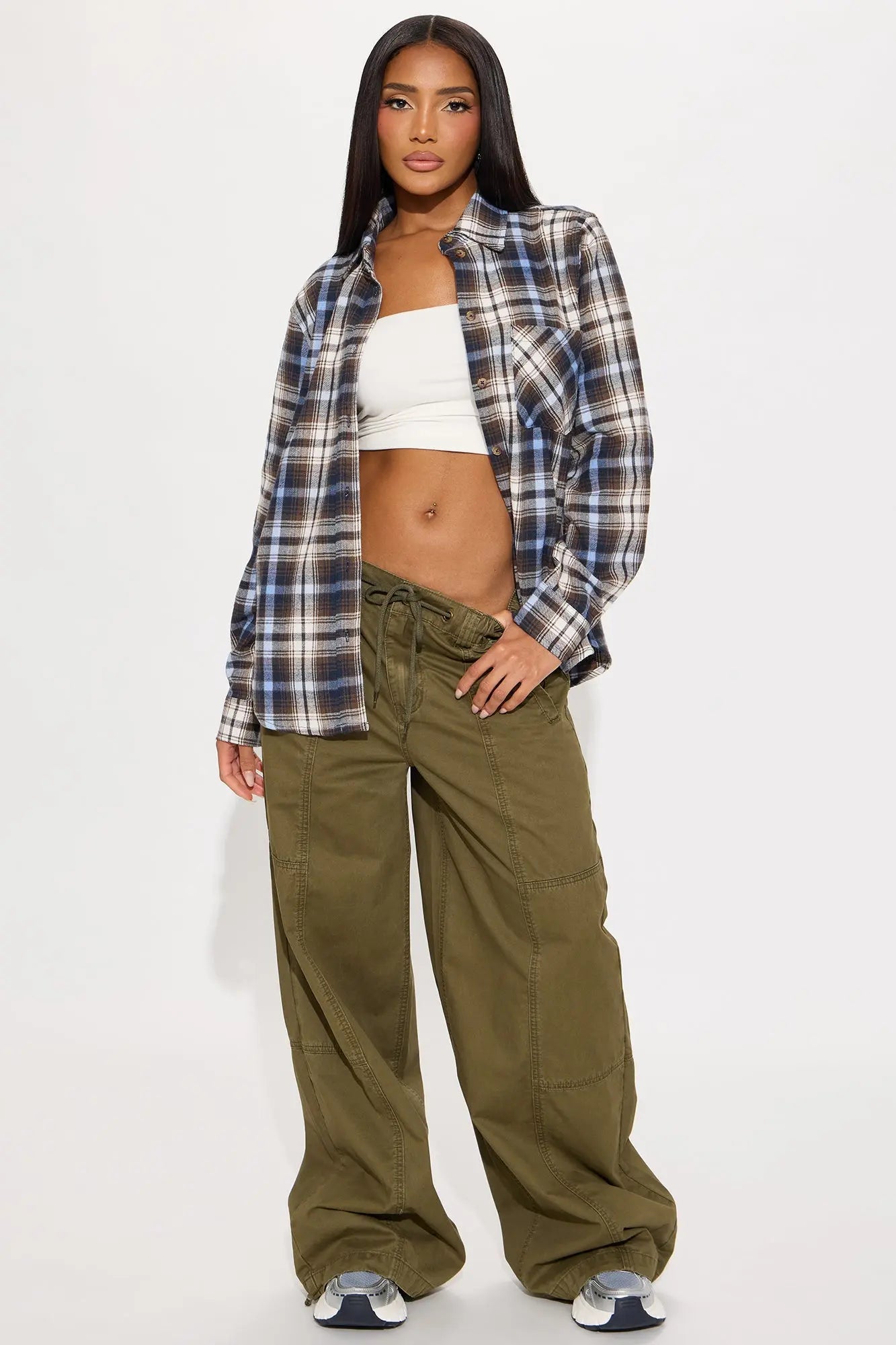 Olivia Wide Leg Jogger - Dark Olive