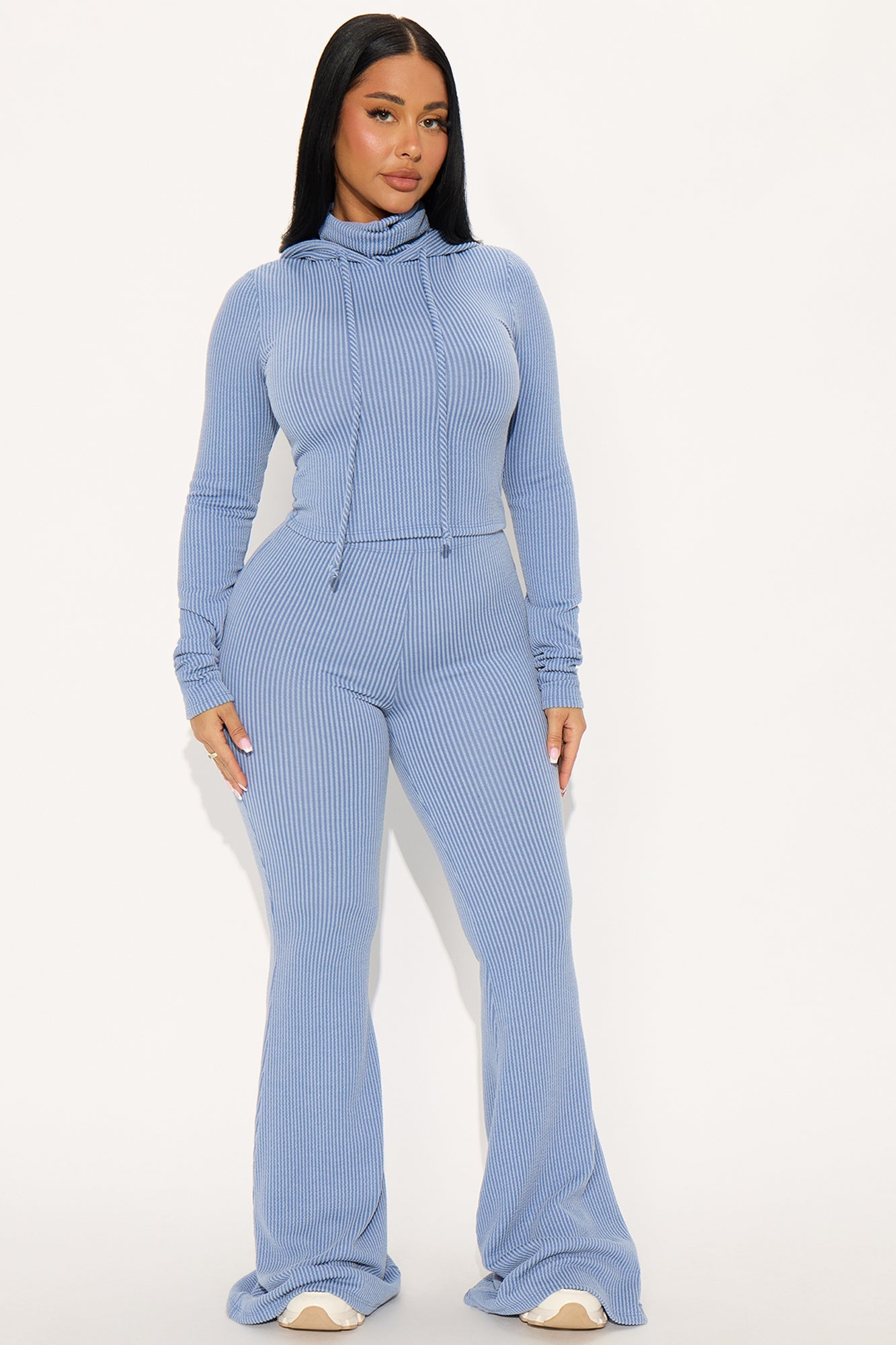 Center Of Attention Hoodie Pant Set - Denim