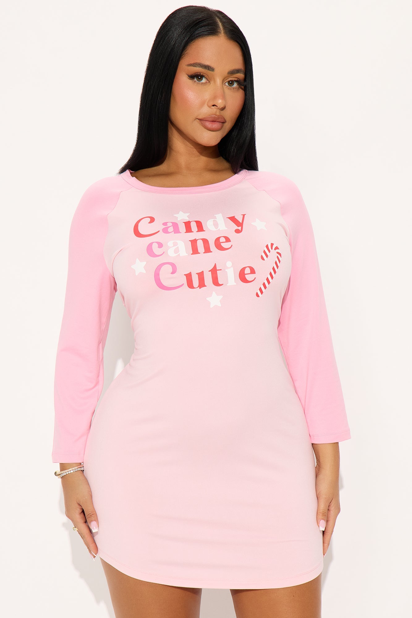 Candy Cane Cutie PJ Sleep Shirt - Pink