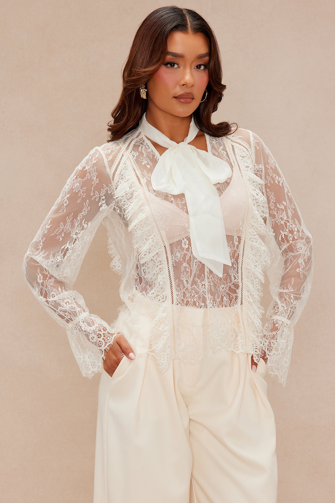 Maria Lace Blouse - Cream