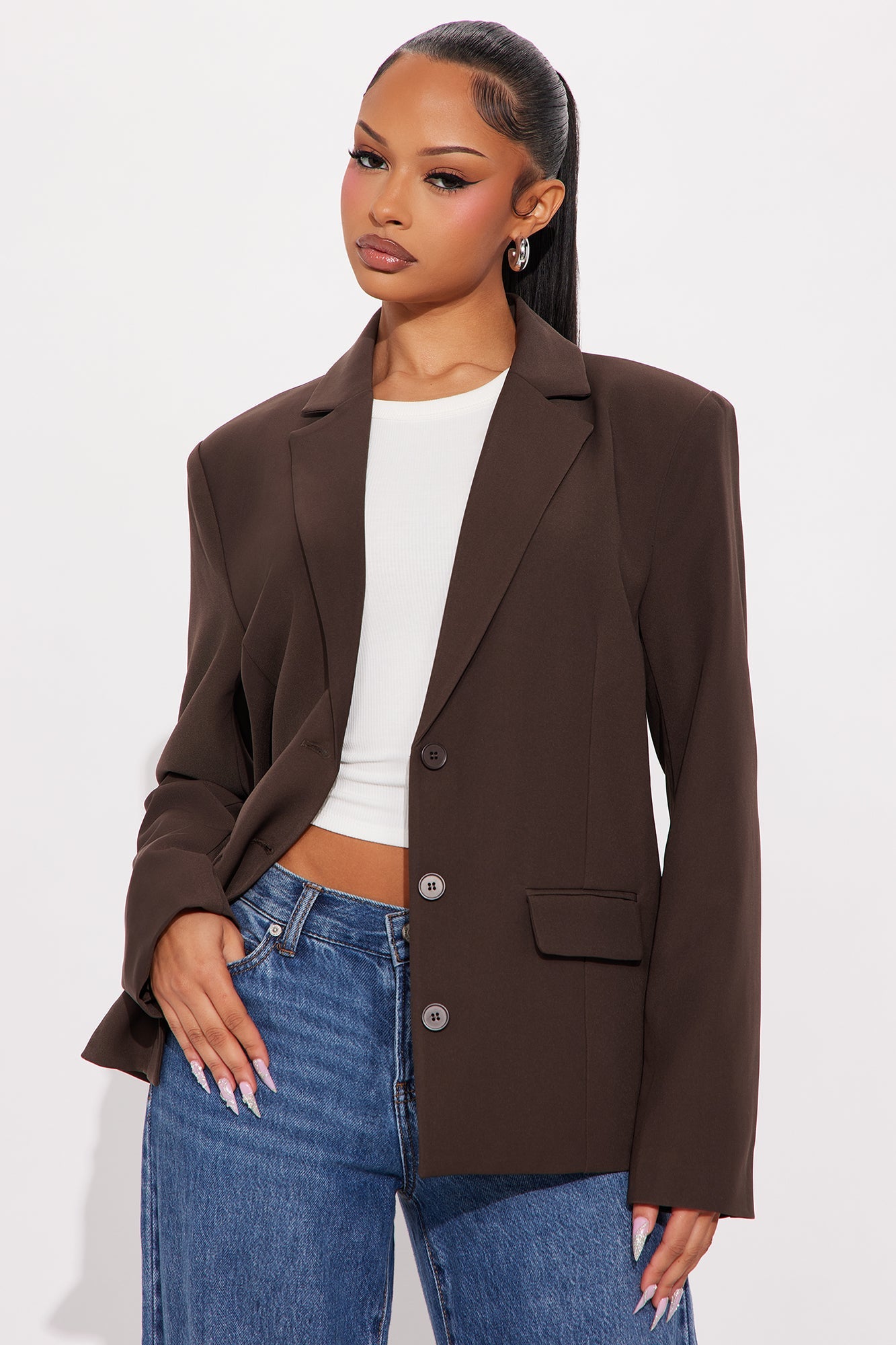 Piper Oversized Blazer - Chocolate