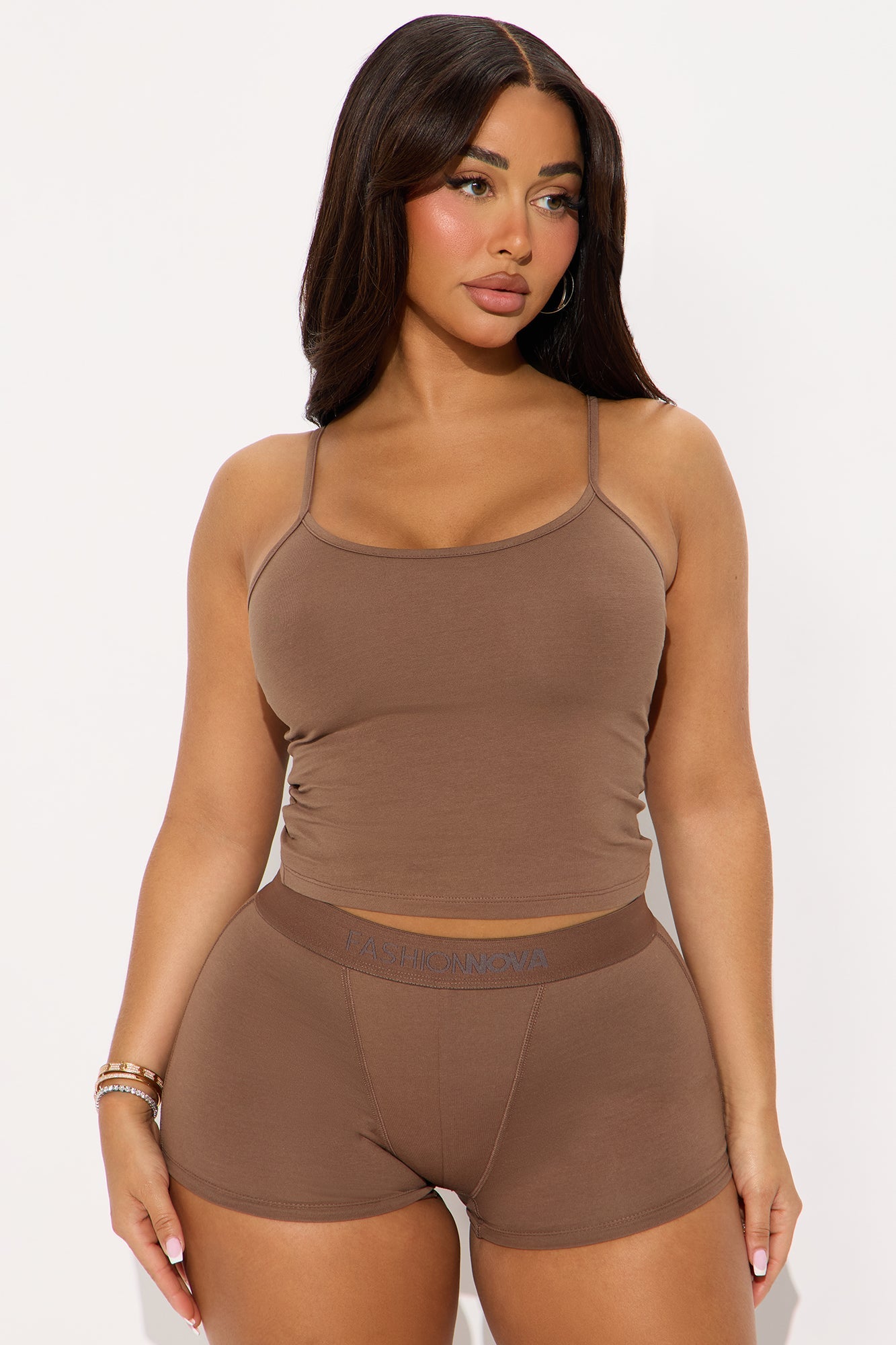 FN Mood PJ Boxer Short Set - Chocolate