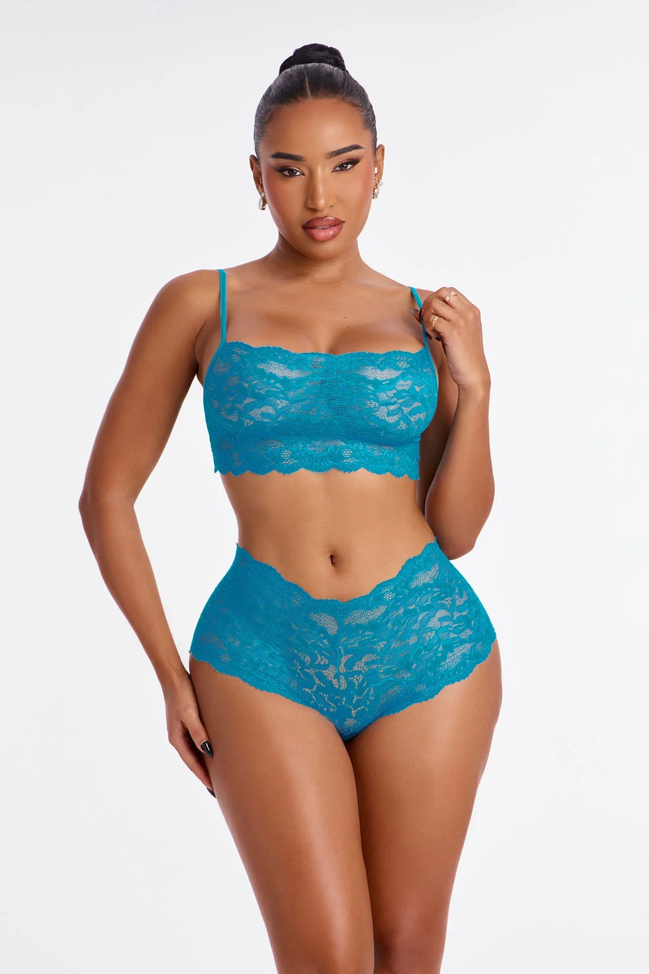 Sultry Moments Lace 2 Piece Set - Teal
