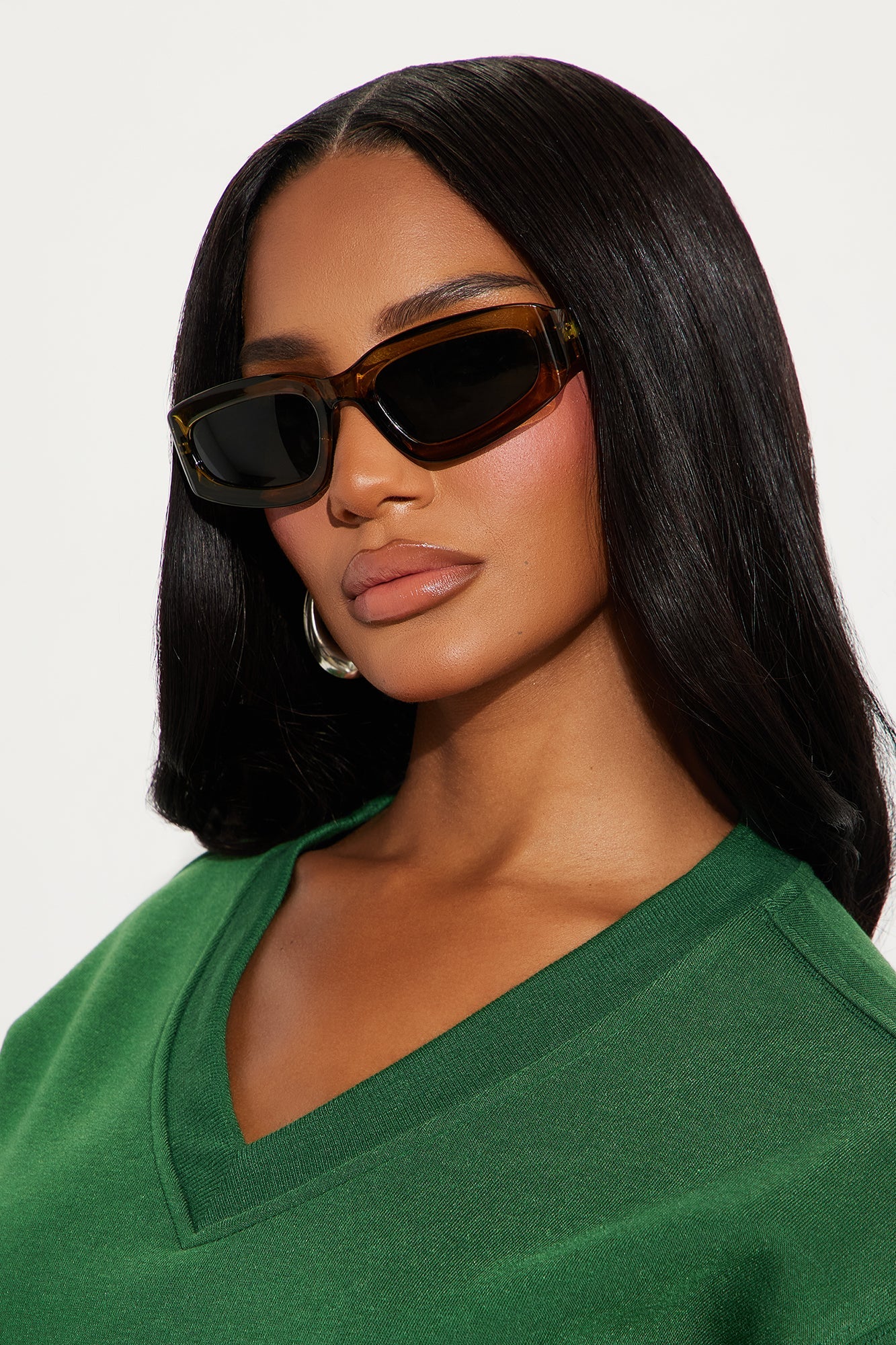 Care Free Square Sunglasses - Green