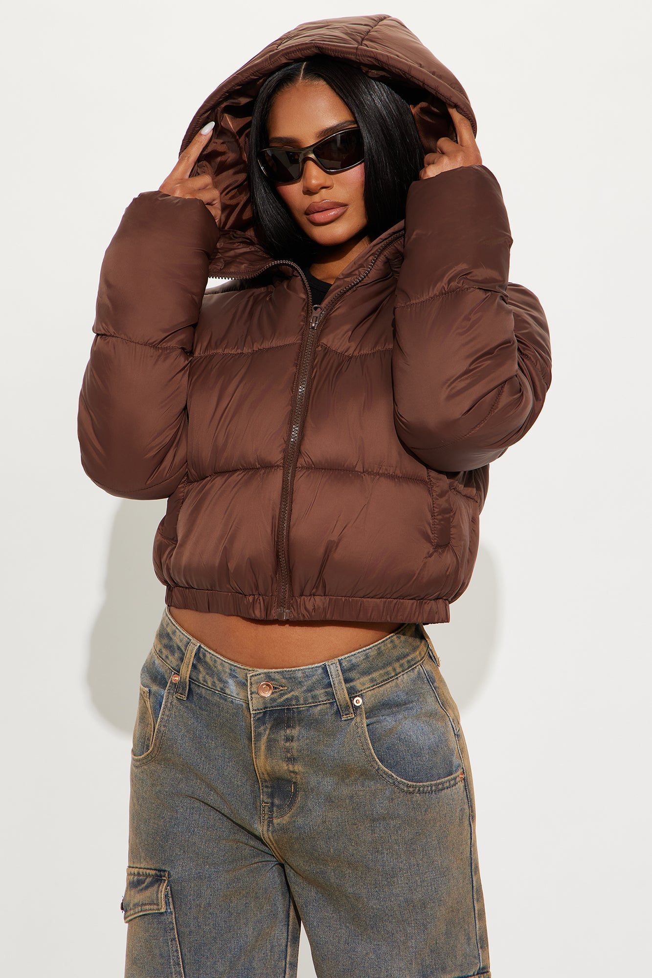 Up And About Puffer Coat - Chocolate