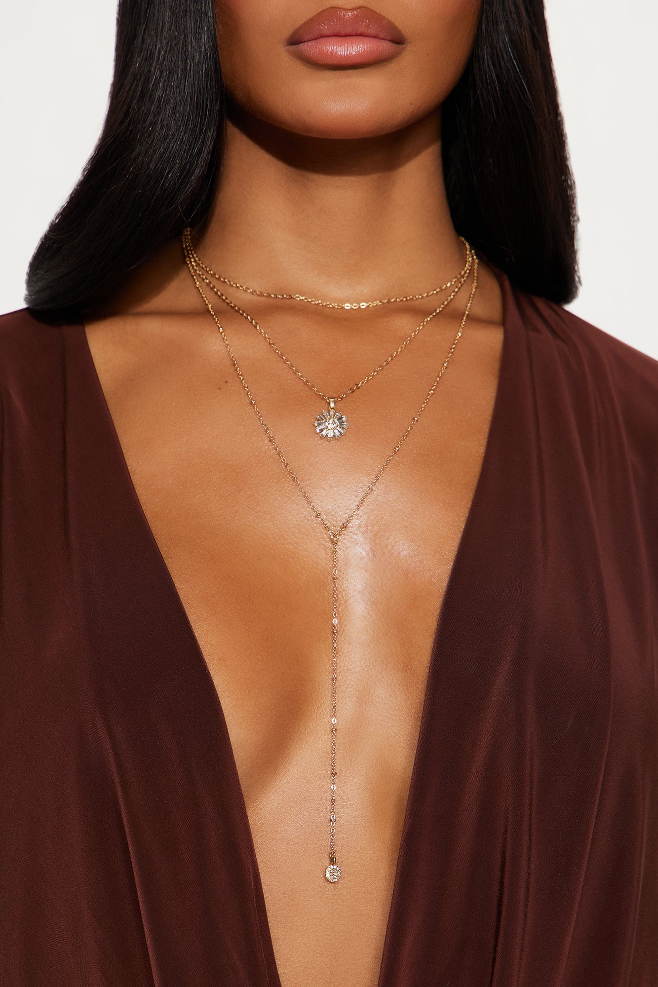 Beth Layered Lariat Necklace - Gold