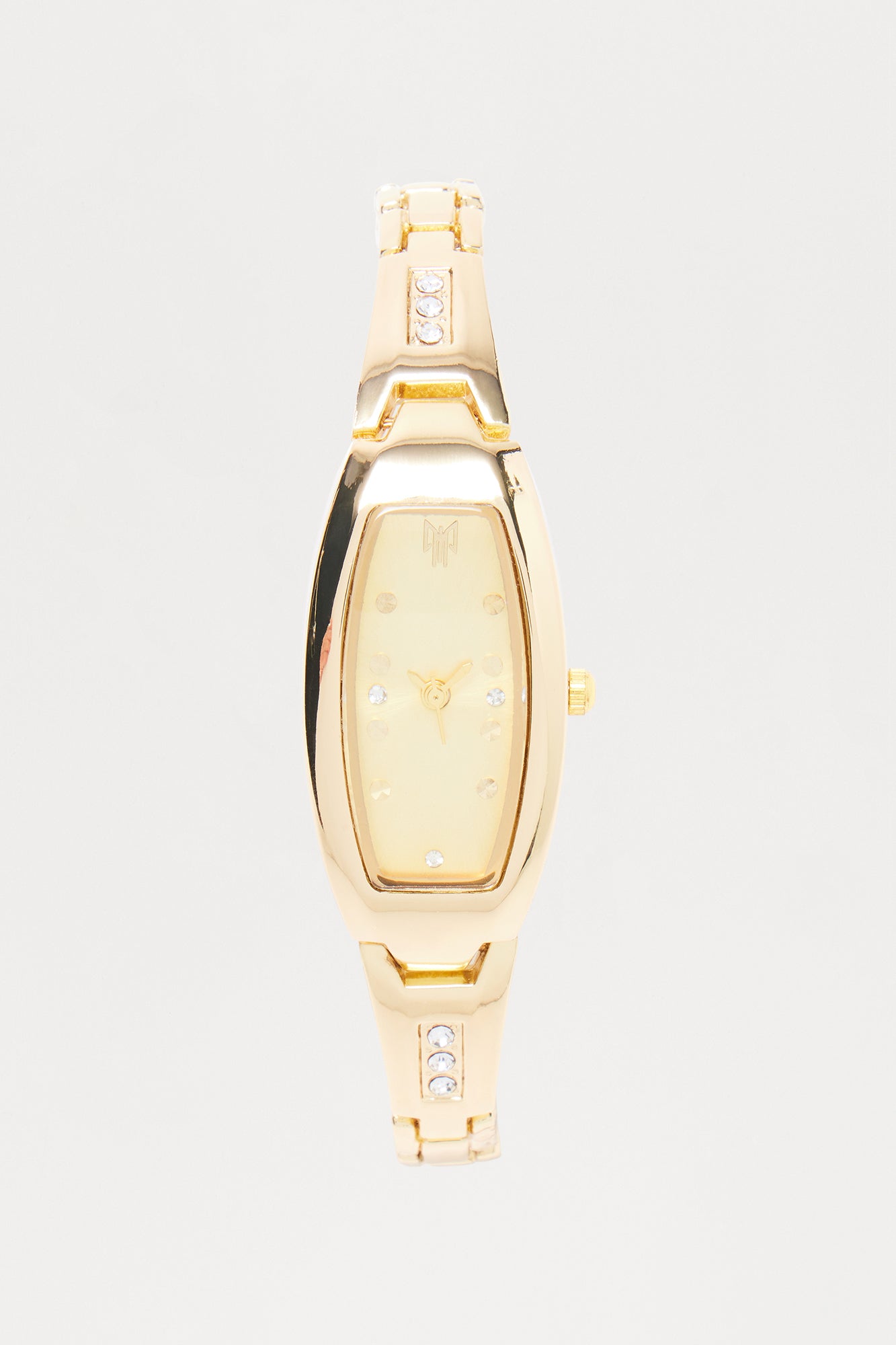Maddie Rhinestone Trim Embellished Skinny Watch - Gold
