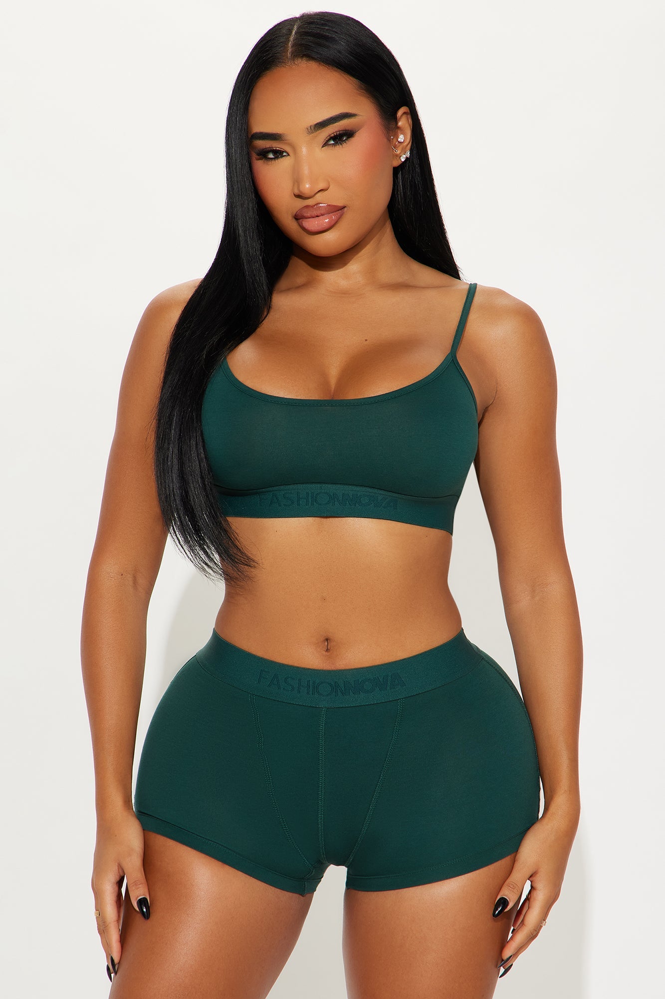 FN Mood Cami And Boxer Set - Hunter Green