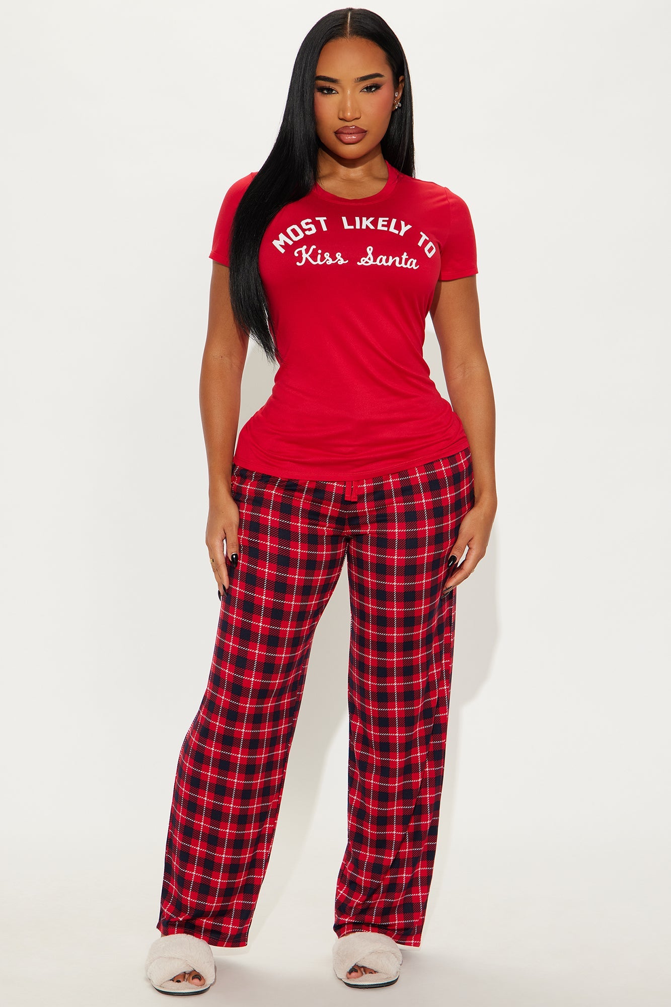 Most Likely To Matching Family Short Sleeve PJ Pant Set - Red