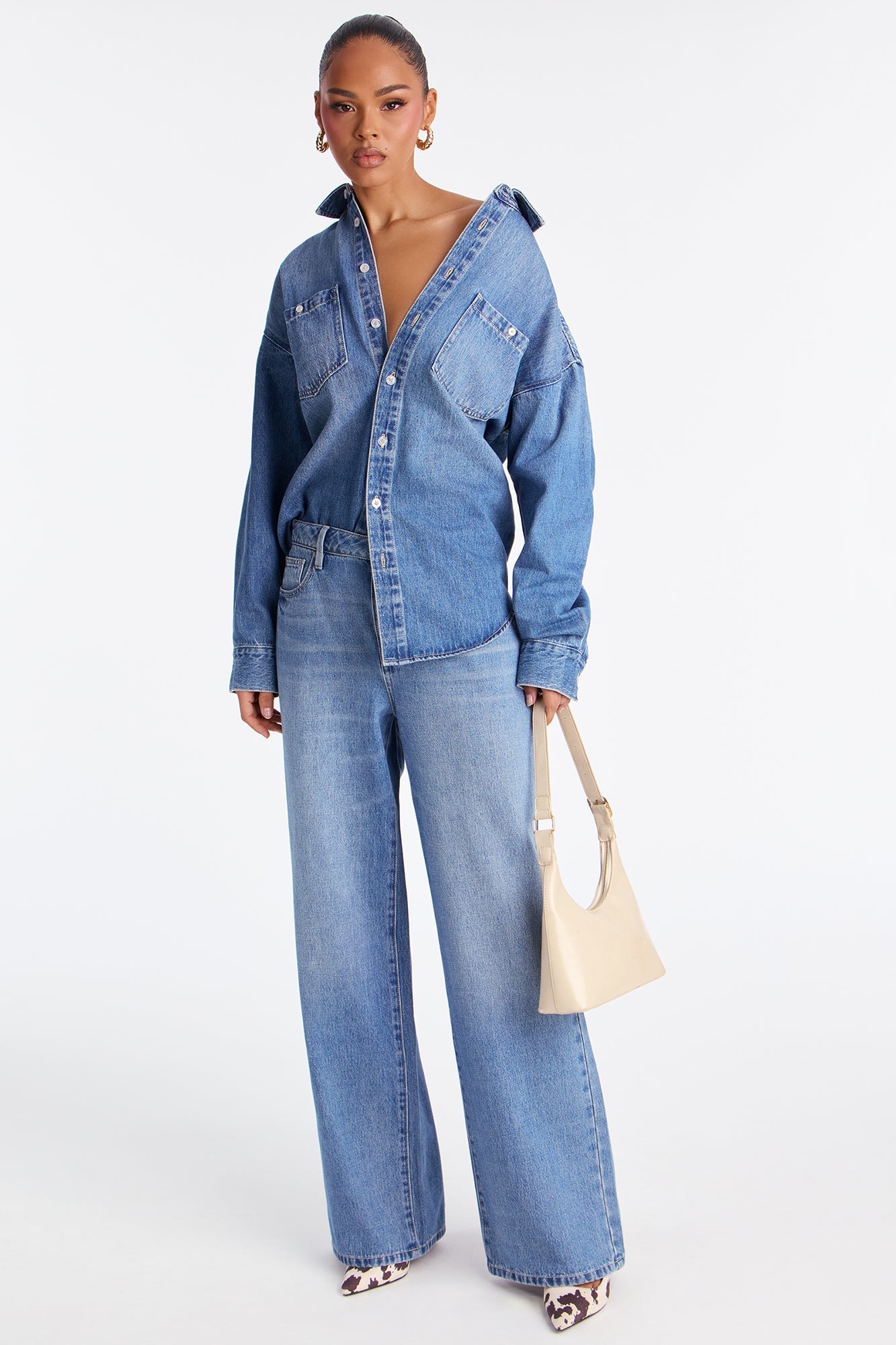 Del Rey Denim Pant Set - Medium Wash