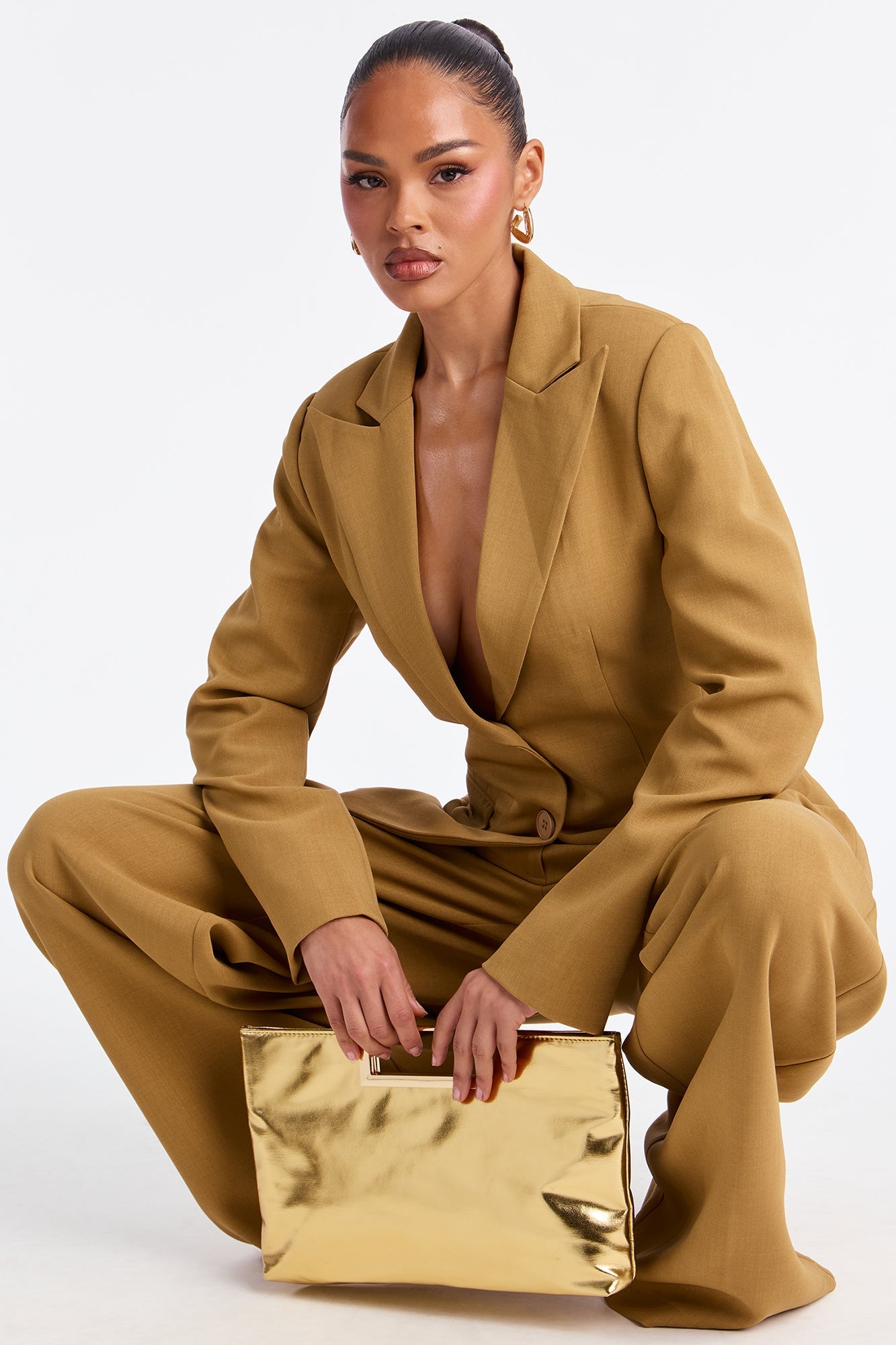 Leslie Pleated Trouser Pant 33″ - Mustard