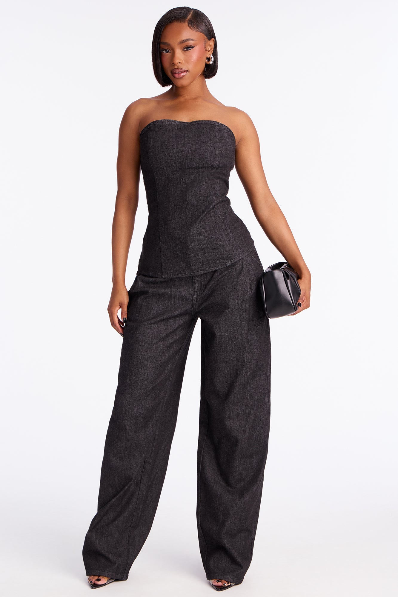 Mid Day Moves Stretch Denim Pant Set - Dark Wash