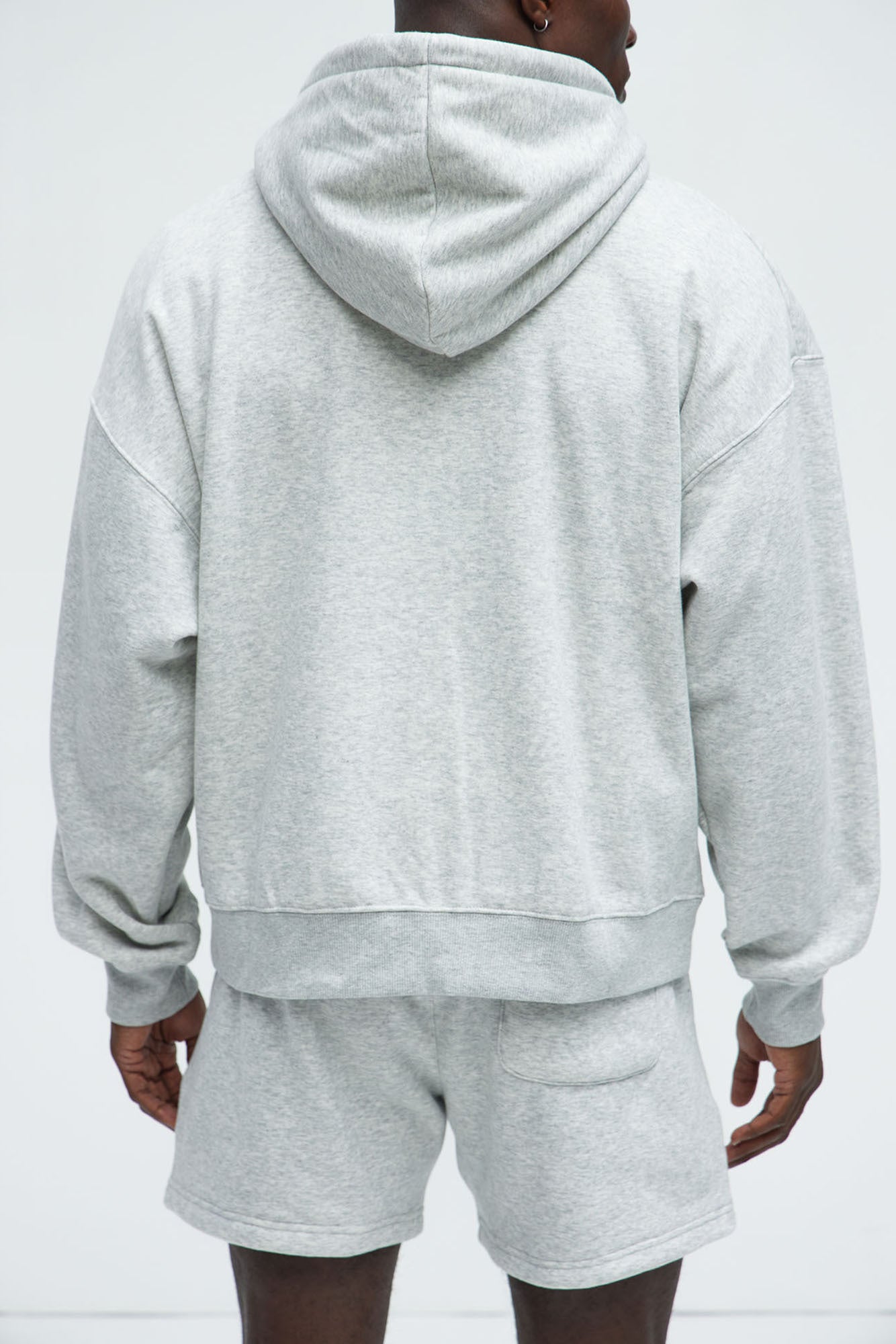 Tyson Oversized Heavyweight Zip Up - Heather Grey