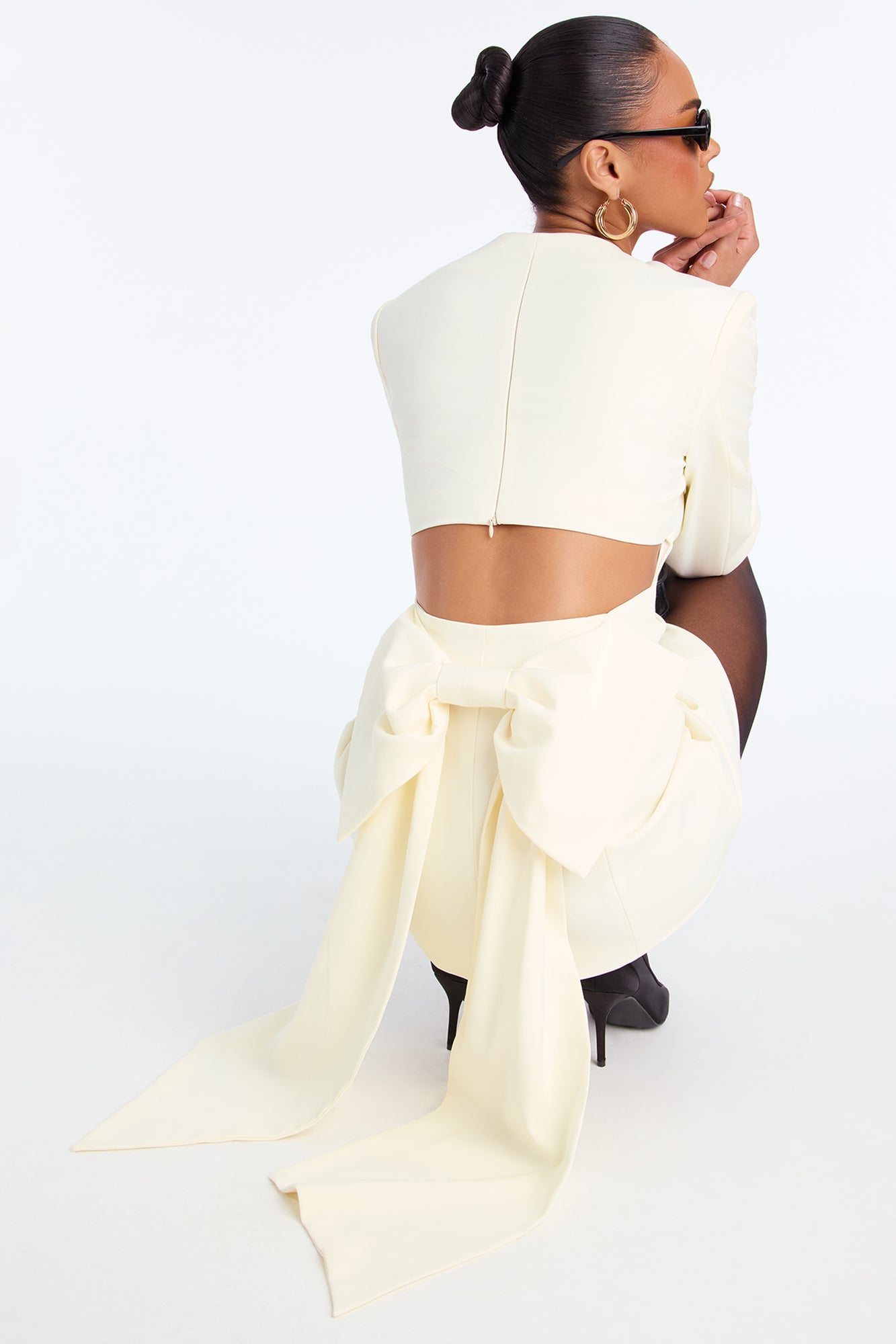Bow Bae Mini Dress - Ivory