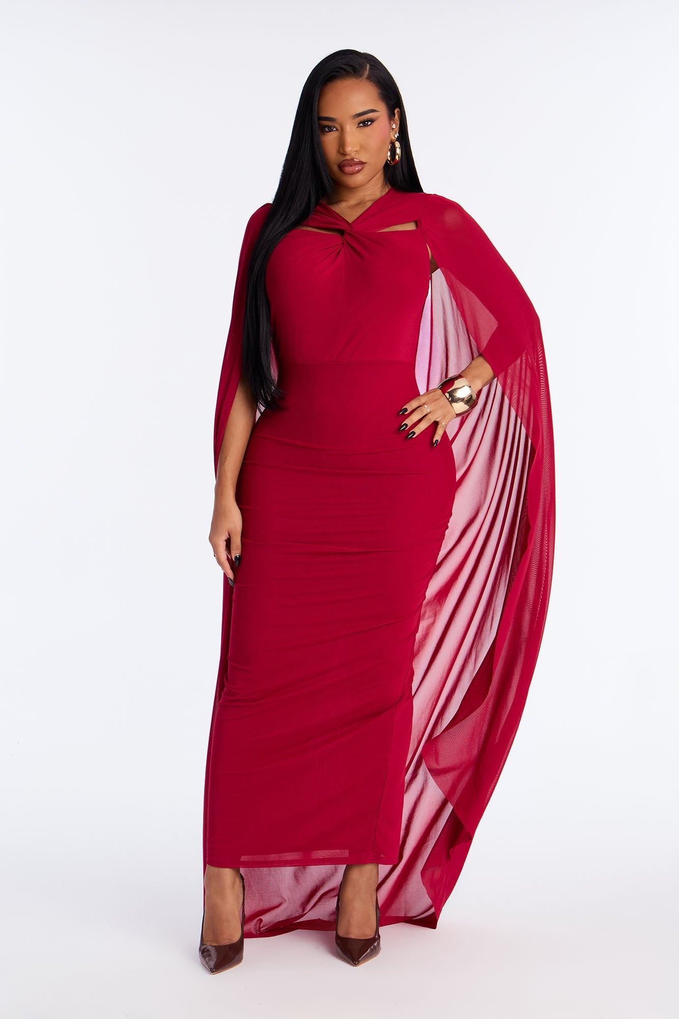 Soul Lover Mesh Maxi Gown - Red