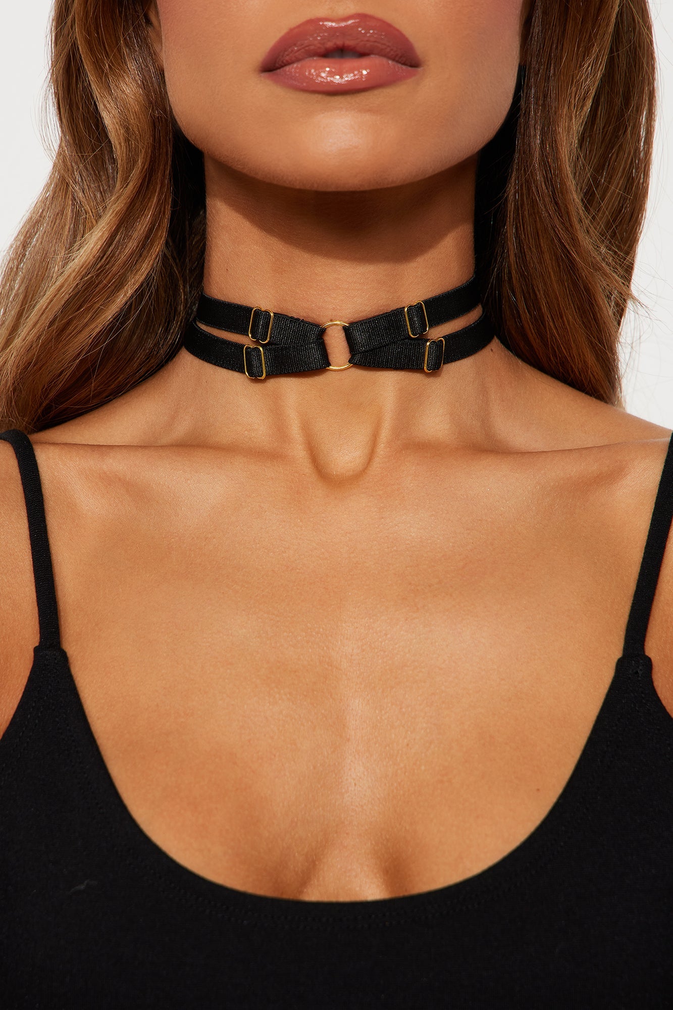 Late Nights Elastic Fabric Choker Necklace - Black
