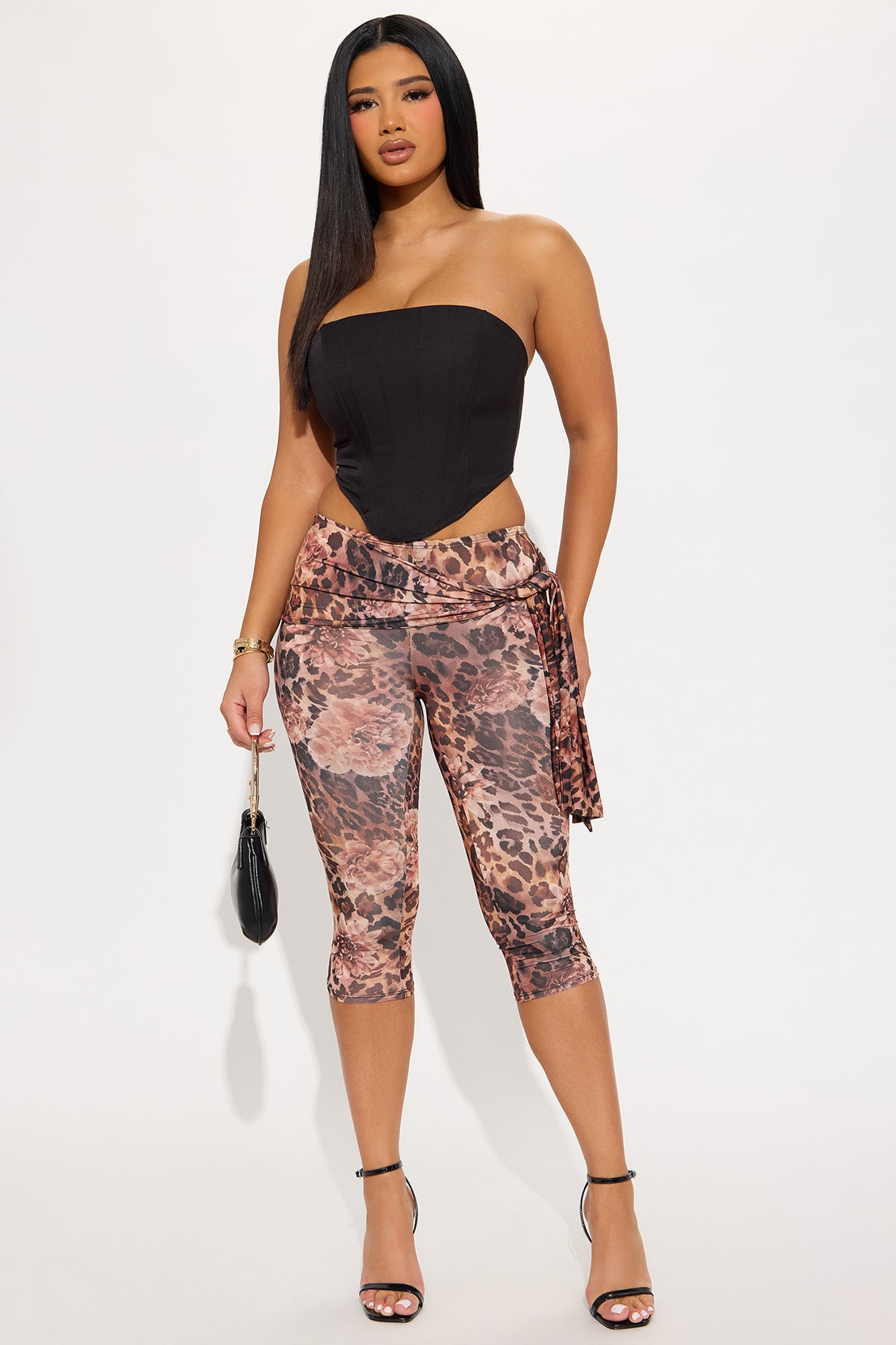 Wildly Seductive Leopard Capri Legging - Brown/combo