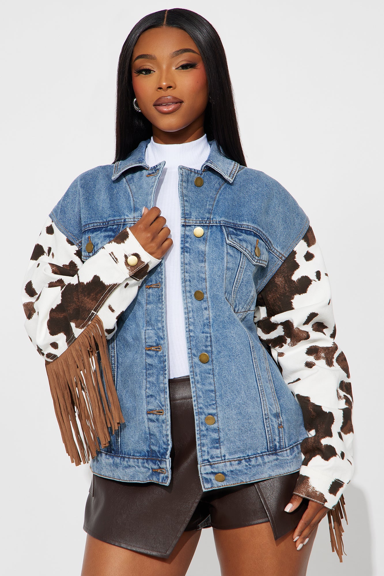 First Rodeo Fringe Denim Jacket - Medium Wash